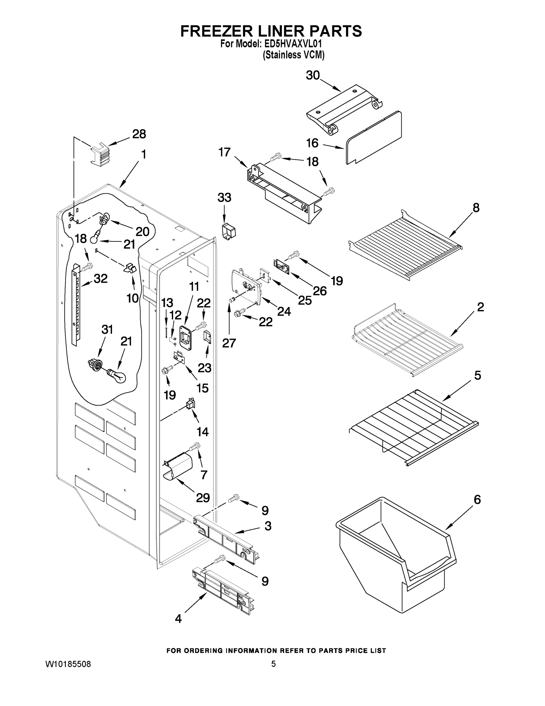 04 - FREEZER LINER PARTS