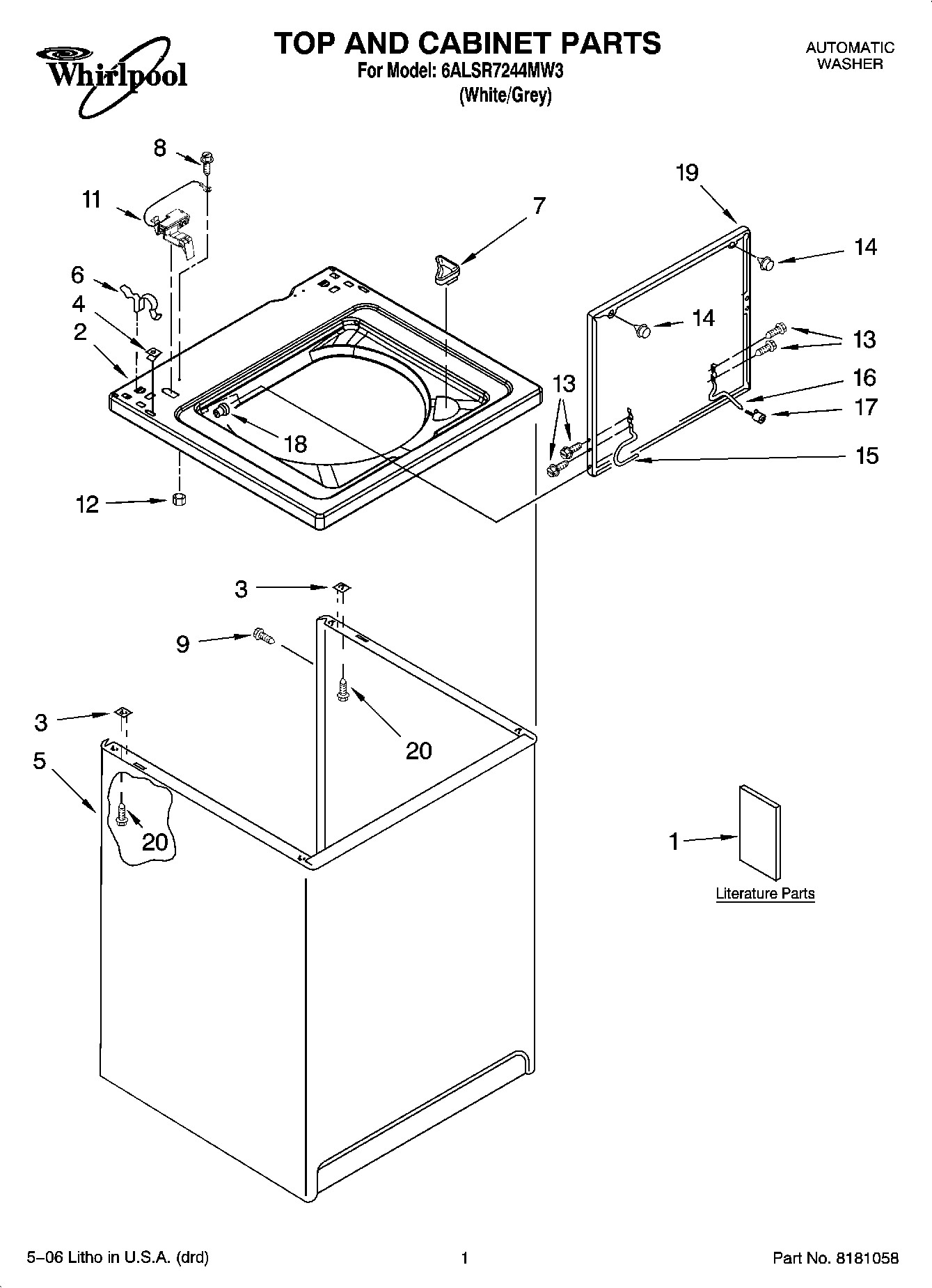 01 - TOP AND CABINET PARTS