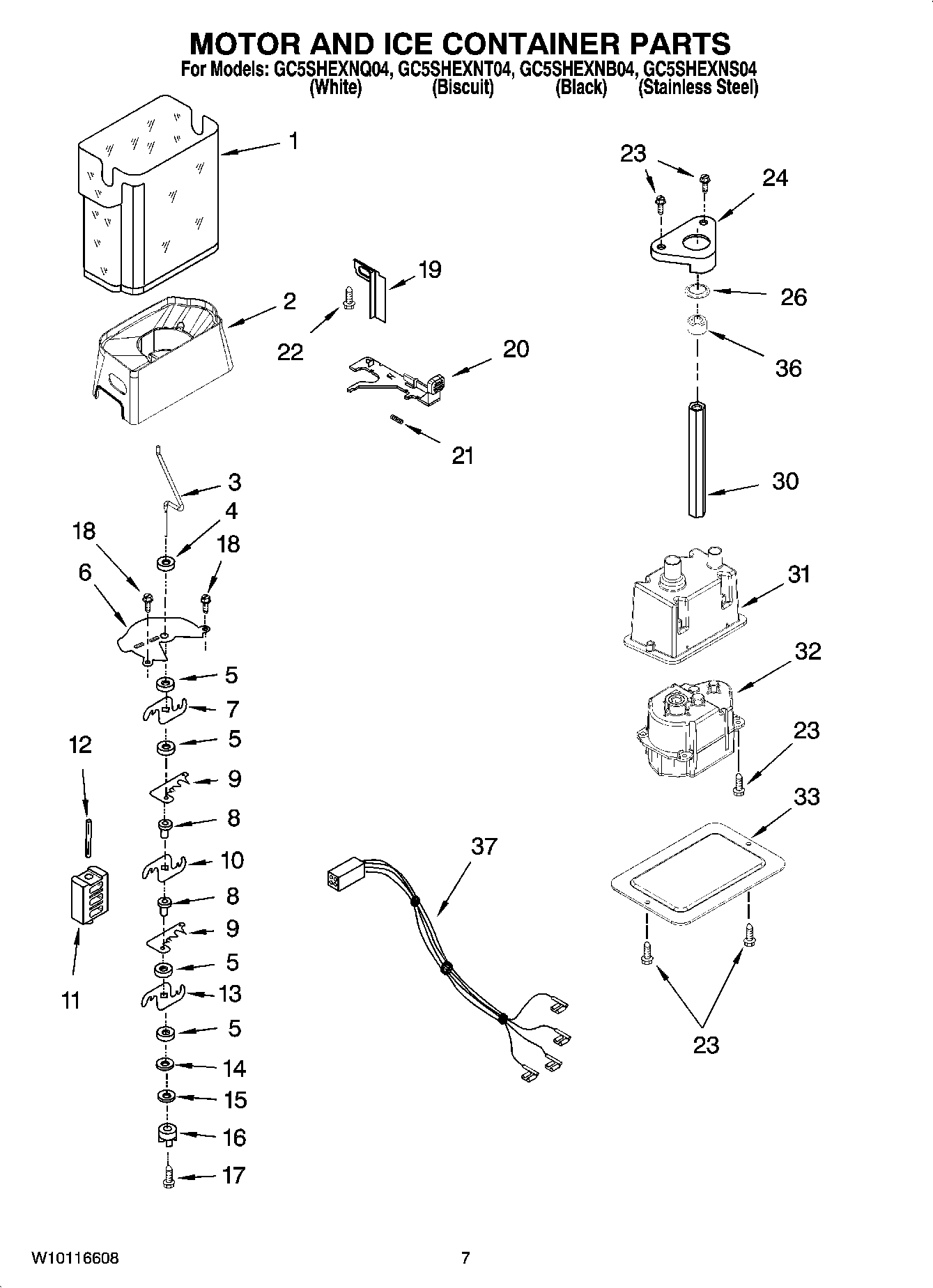 05 - MOTOR AND ICE CONTAINER PARTS
