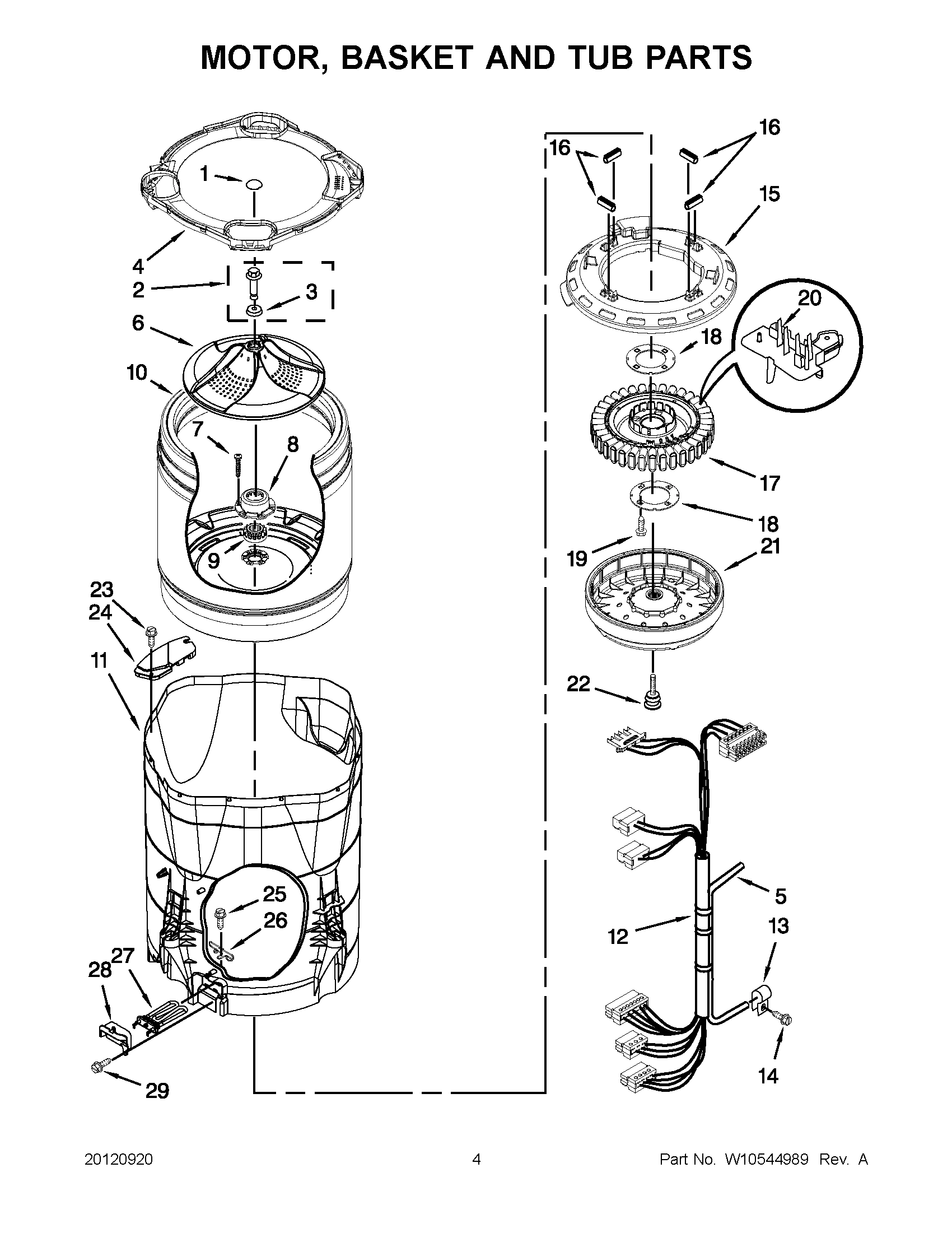 02 - MOTOR, BASKET AND TUB PARTS