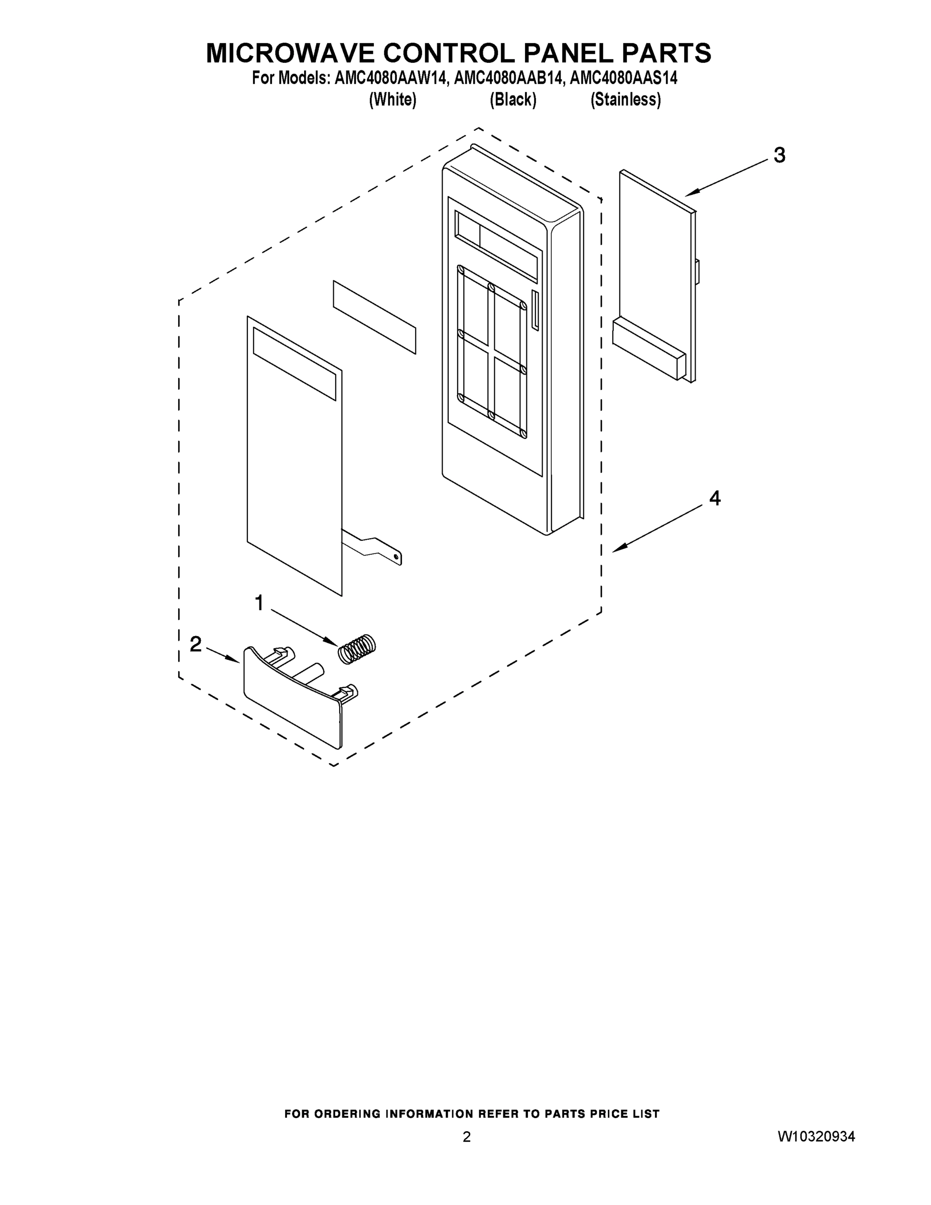 02 - MICROWAVE CONTROL PANEL PARTS