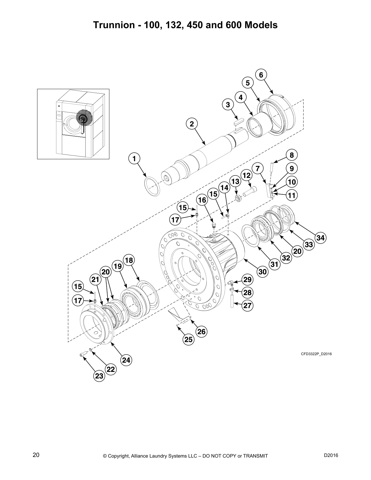 Trunnion - 100, 132, 450 and 600 Models