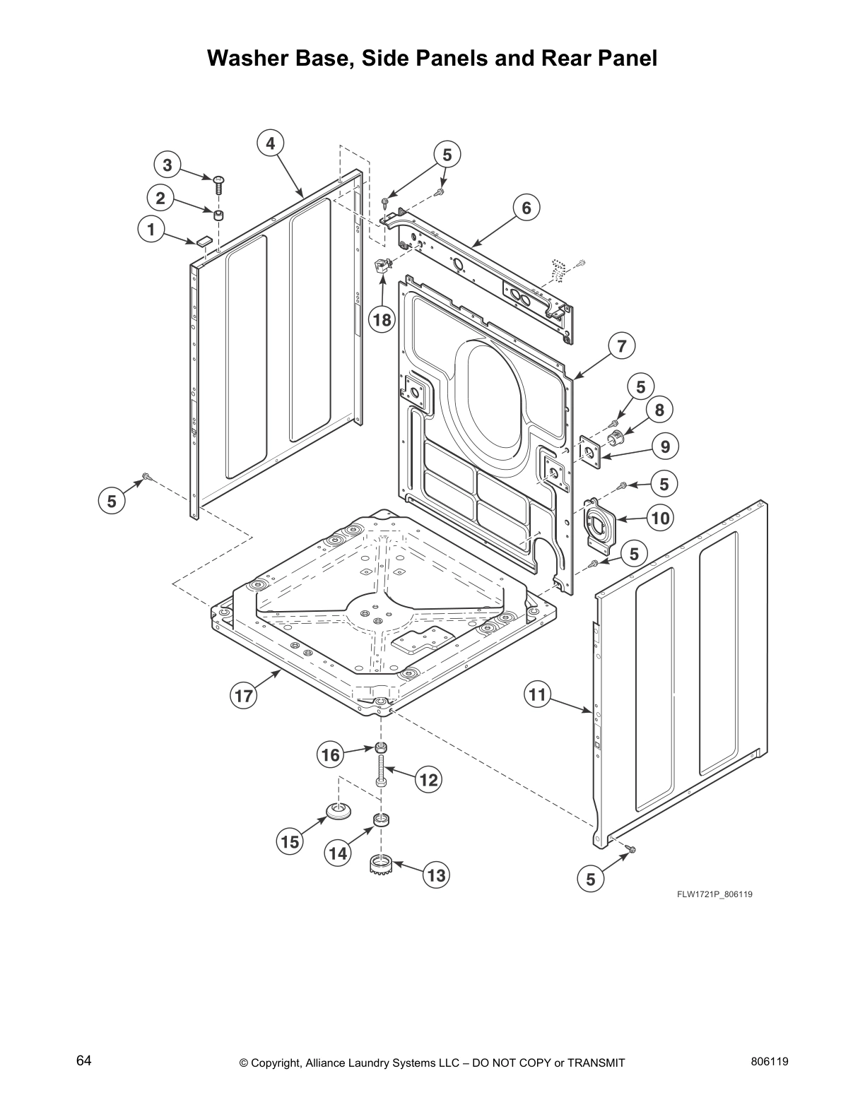 Washer Base, Side Panels and Rear Panel