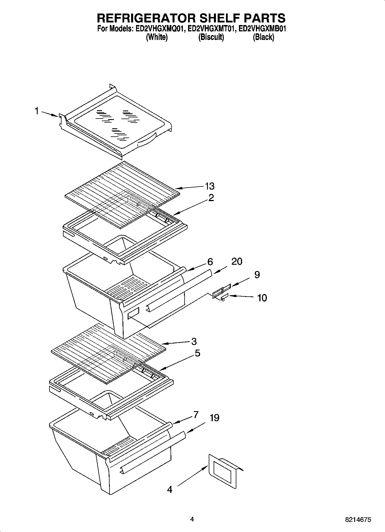 03 - REFRIGERATOR SHELF PARTS