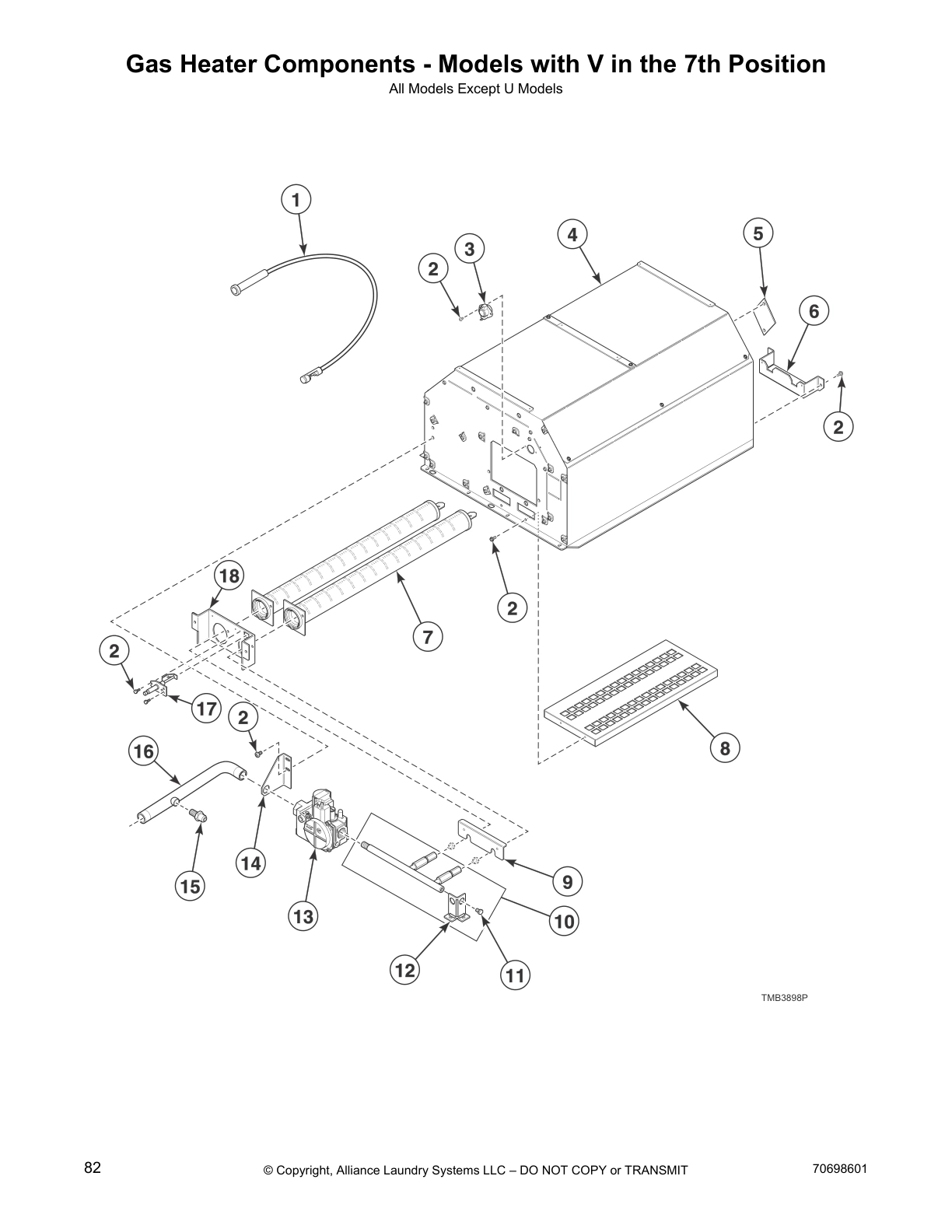 Gas Heater Components - Models with V in the 7th Position