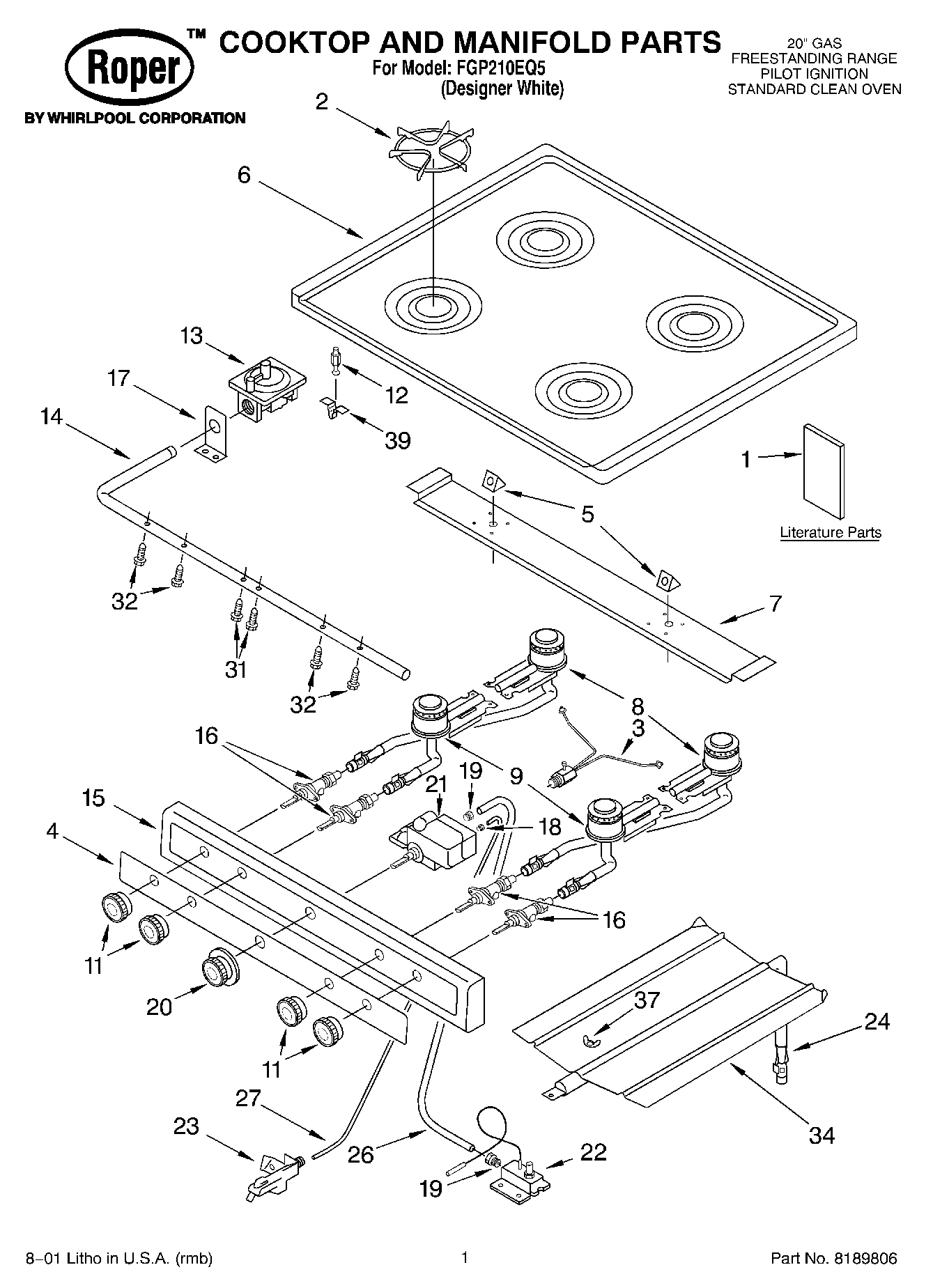 01 - COOKTOP AND MANIFOLD, LITERATURE