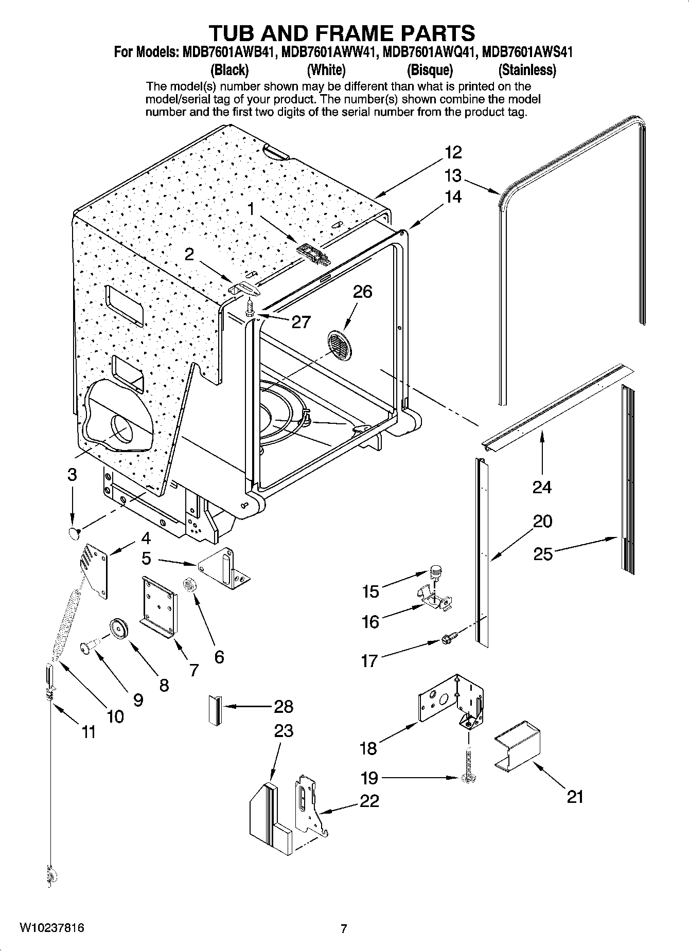 07 - TUB AND FRAME PARTS