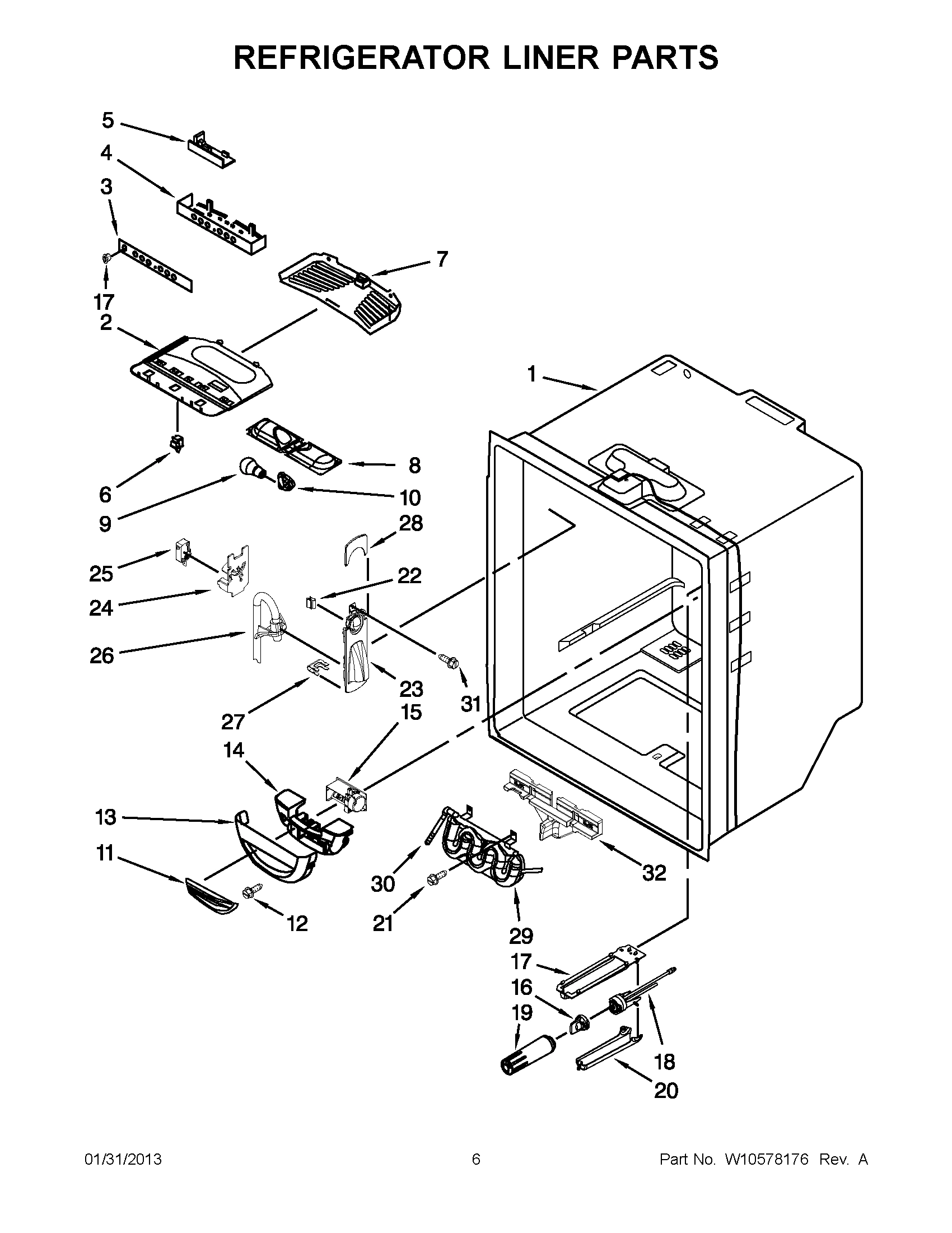 03 - REFRIGERATOR LINER PARTS