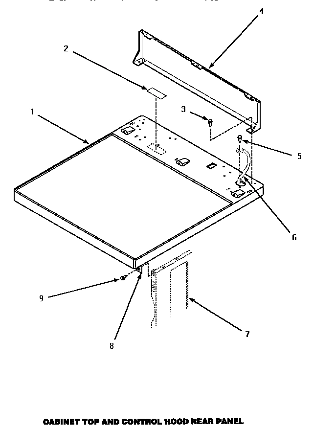 02 - CABINET TOP & CONTROL HOOD REAR PANEL