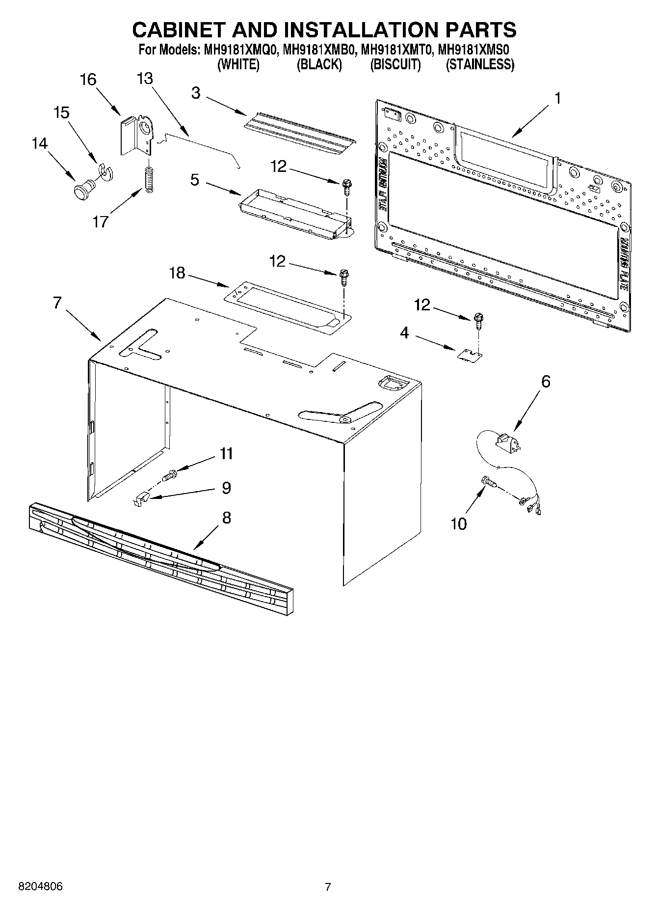 06 - CABINET AND INSTALLATION PARTS