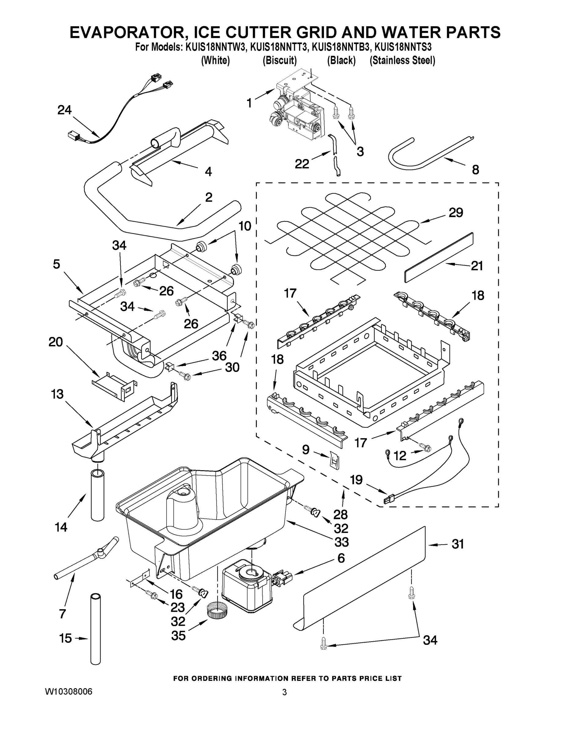 02 - EVAPORATOR ICE CUTTER GRID AND WATER PARTS