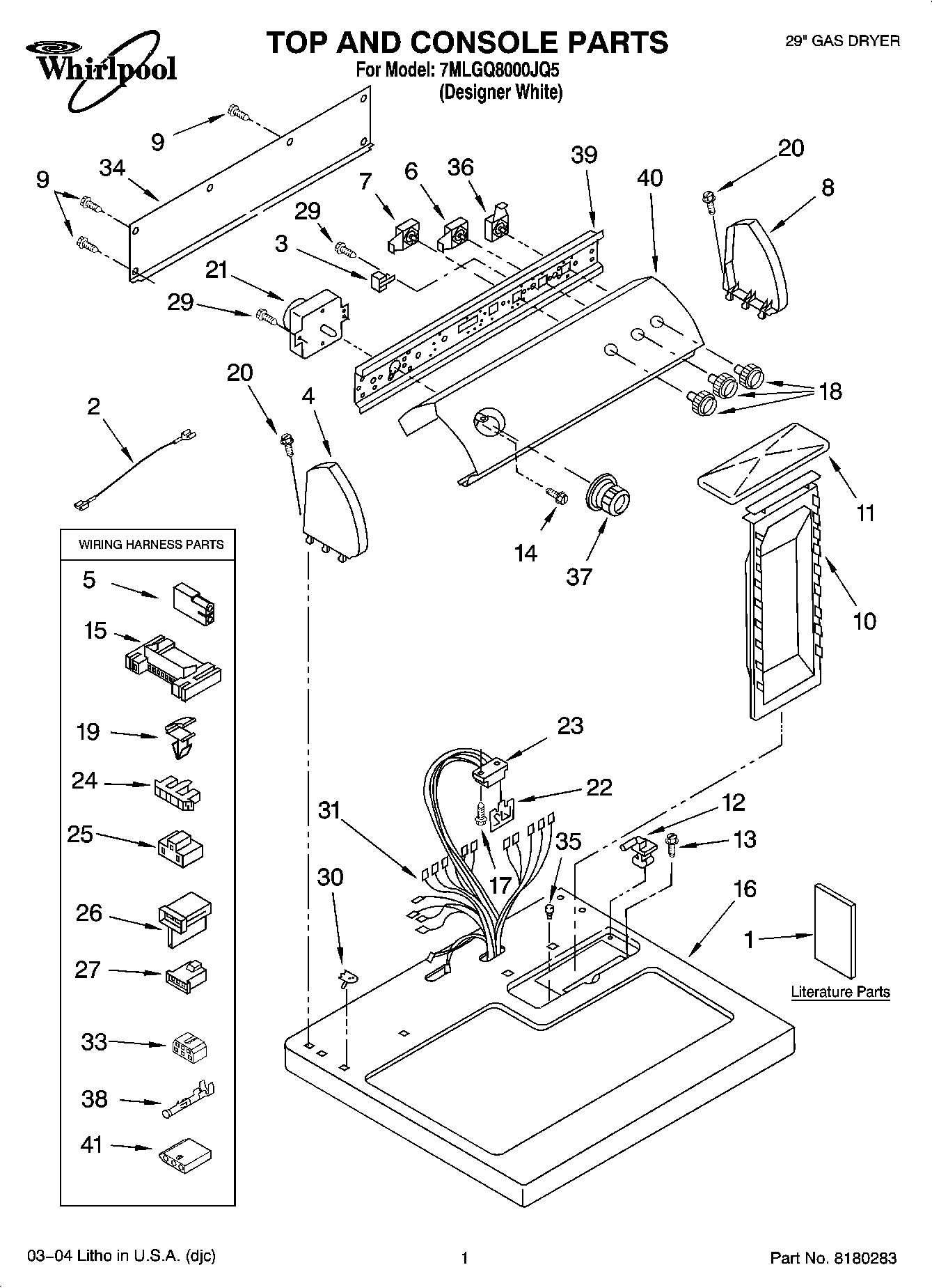01 - TOP AND CONSOLE PARTS