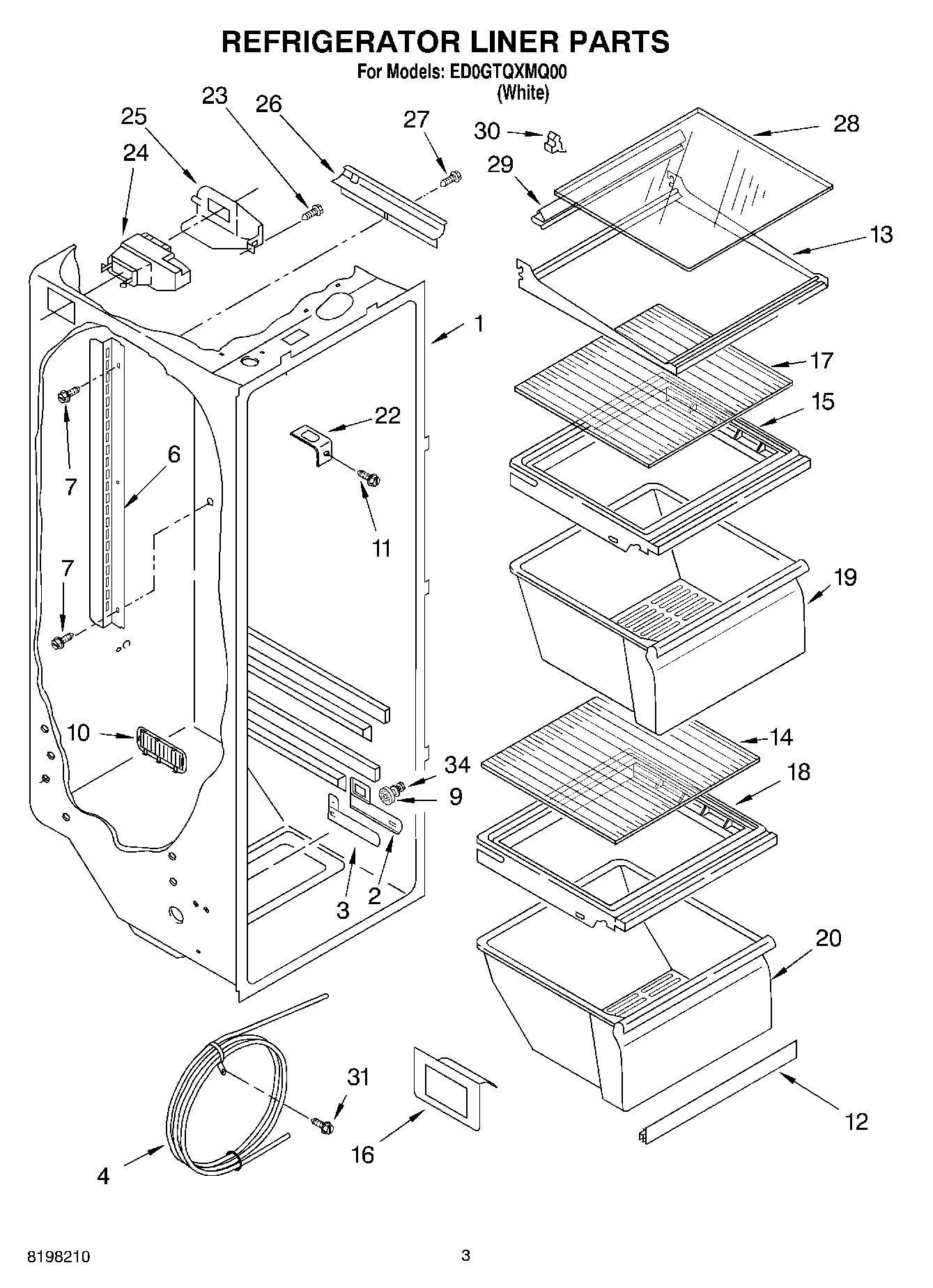 02 - REFRIGERATOR LINER PARTS