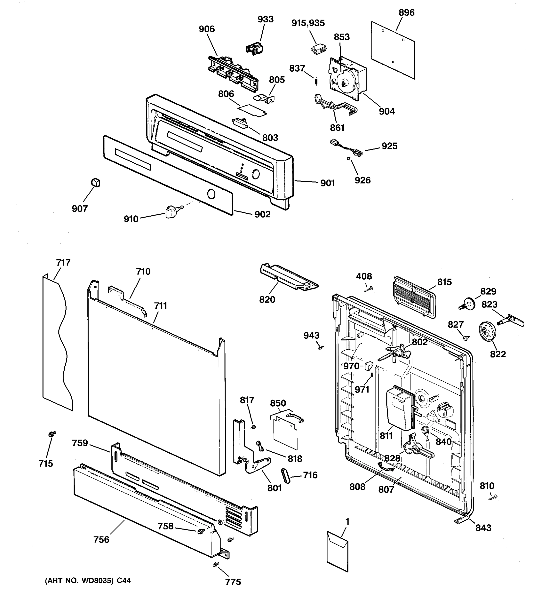 ESCUTCHEON & DOOR ASSEMBLY