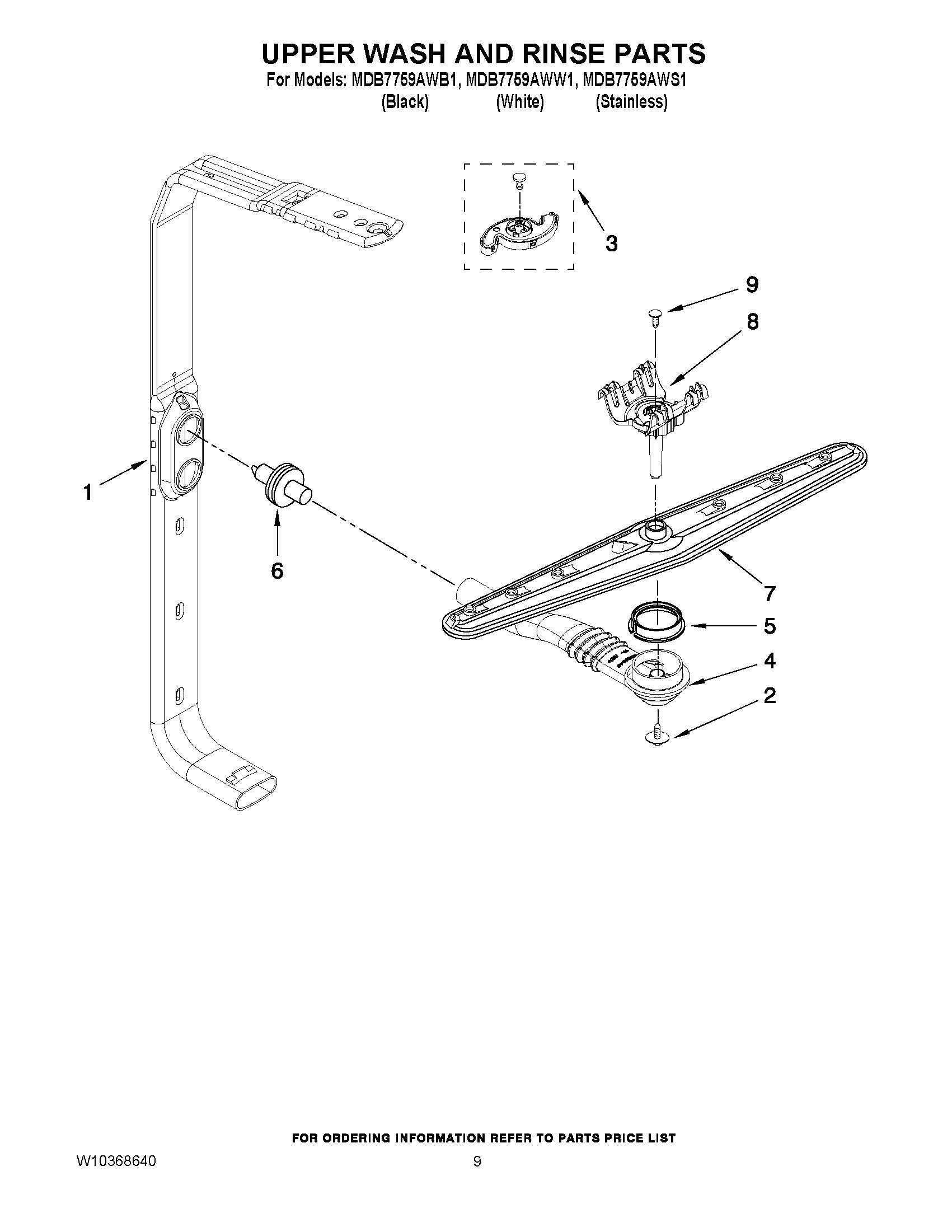 07 - UPPER WASH AND RINSE PARTS