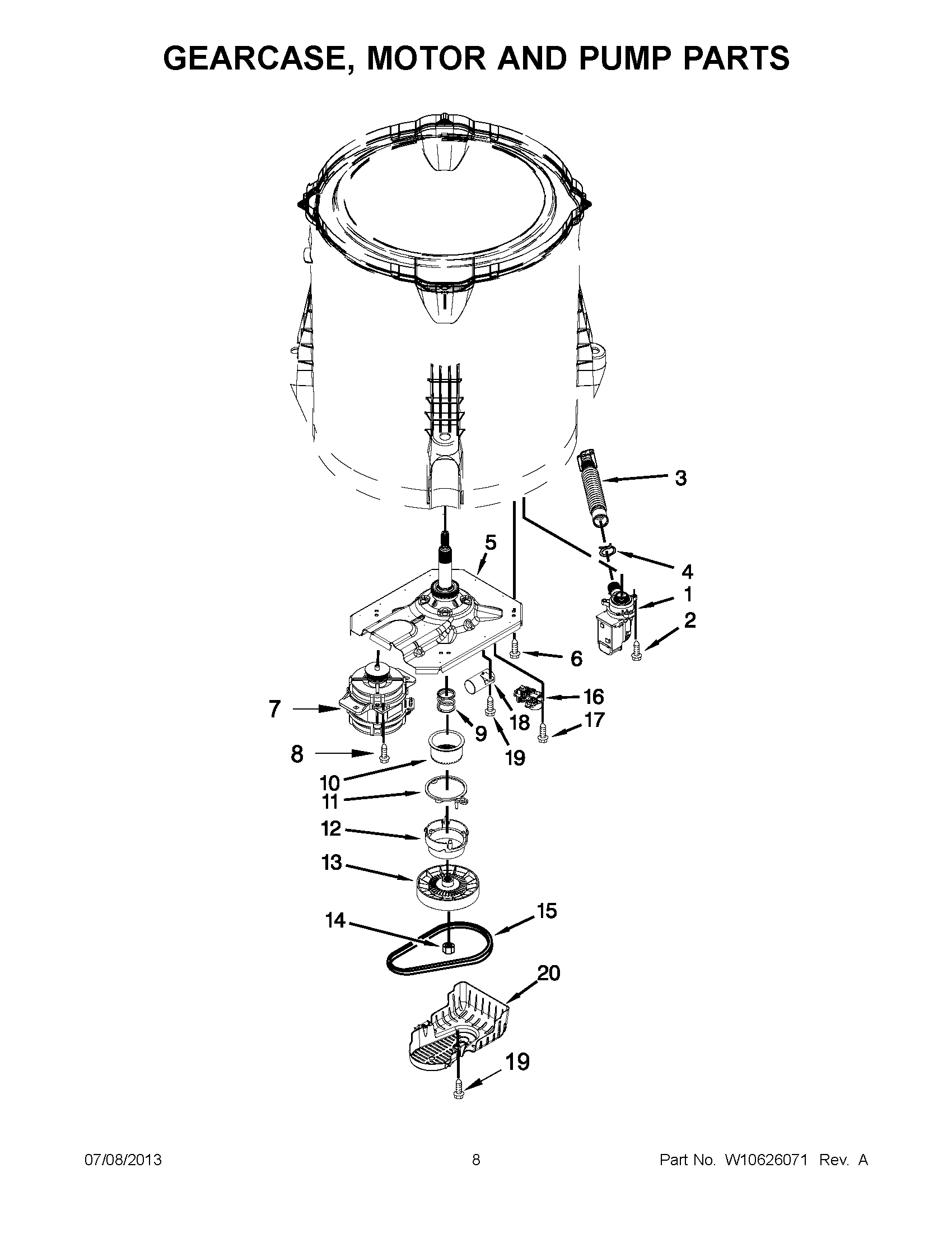 04 - GEARCASE, MOTOR AND PUMP PARTS