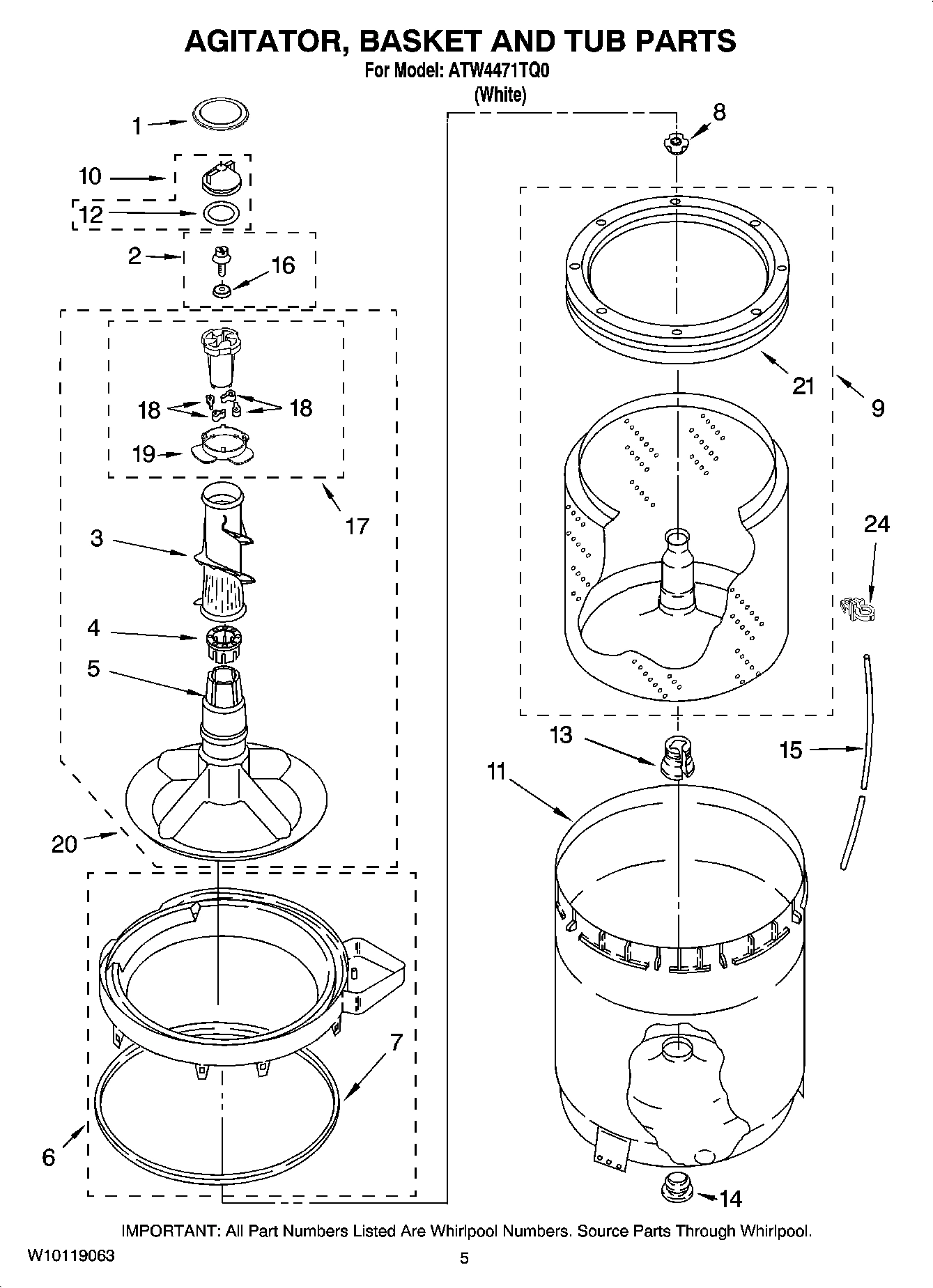 03 - AGITATOR, BASKET AND TUB PARTS