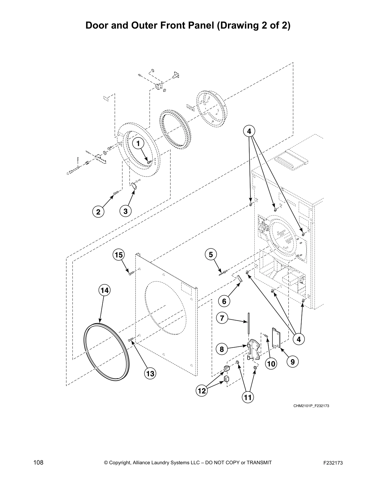 Door and Outer Front Panel (Drawing 2 of 2)