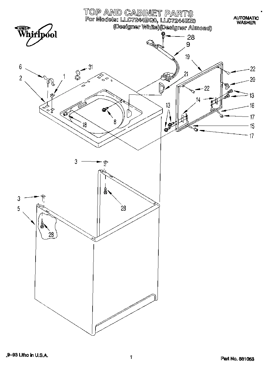 01 - TOP AND CABINET, LIT/OPTIONAL