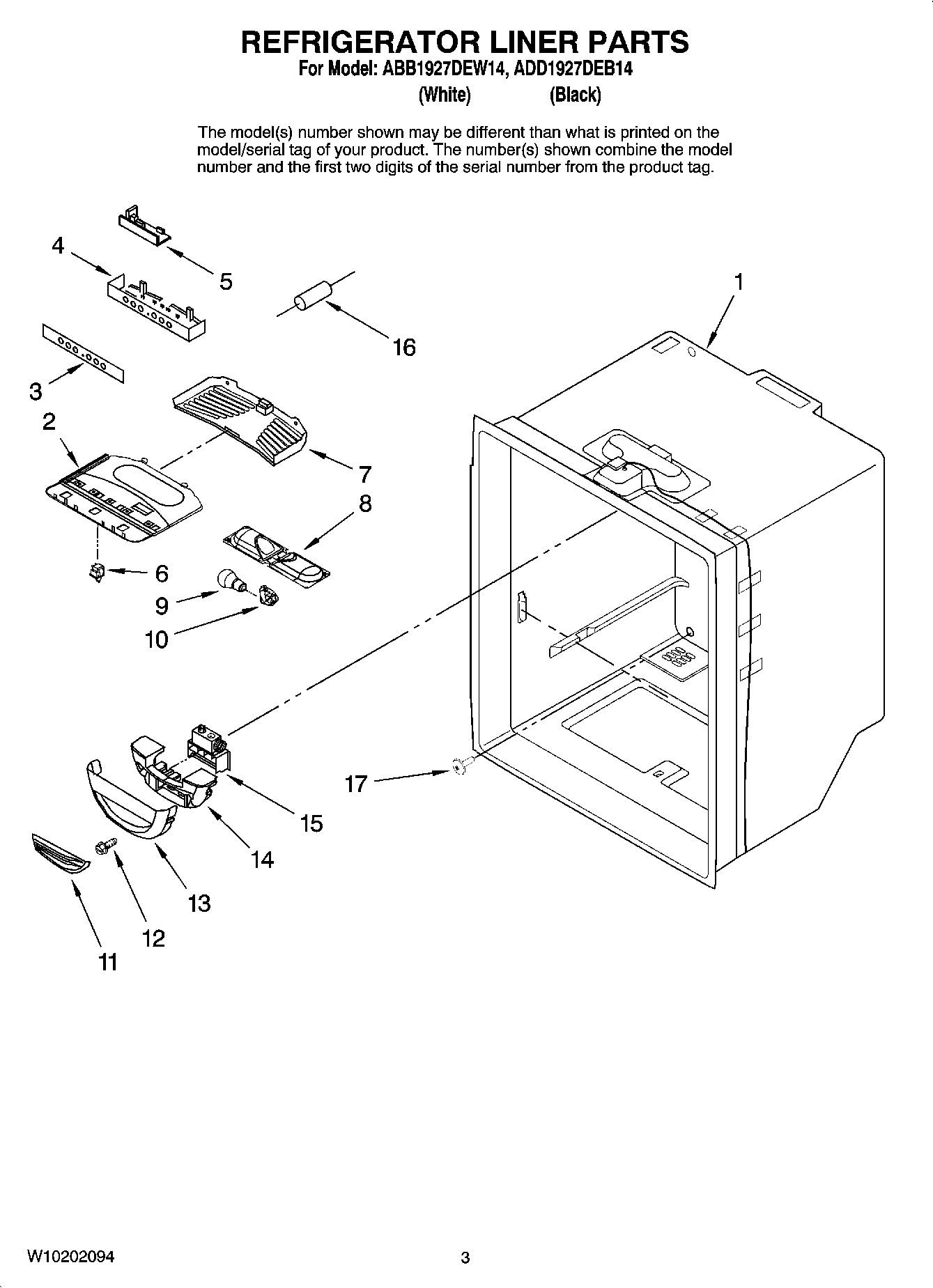 02 - REFRIGERATOR LINER PARTS