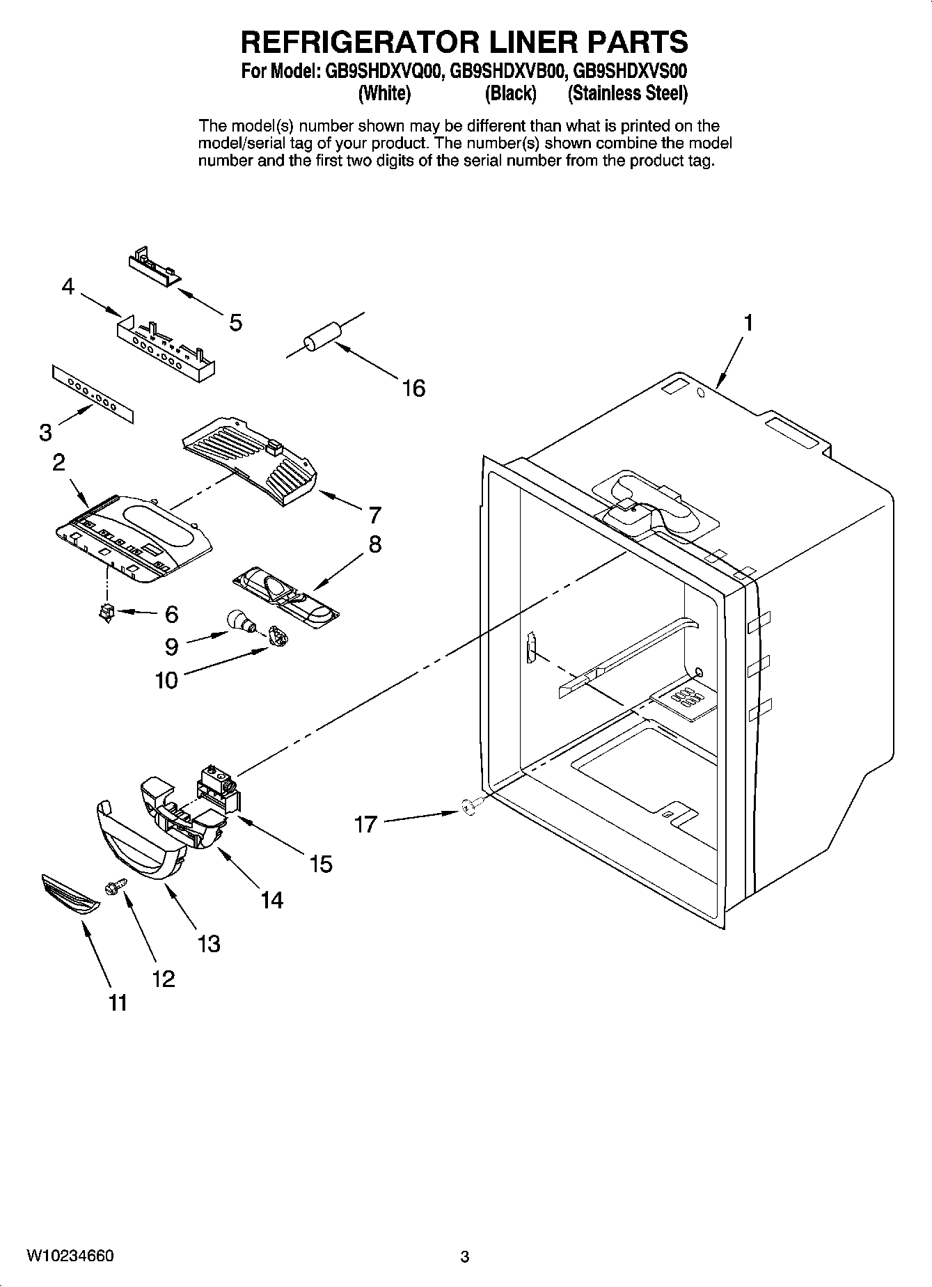 02 - REFRIGERATOR LINER PARTS