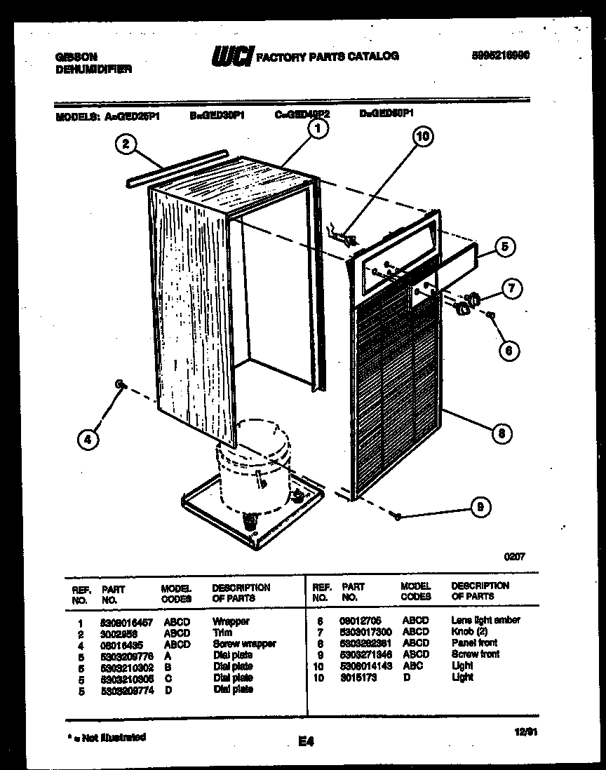 03 - CABINET AND CONTROL PARTS
