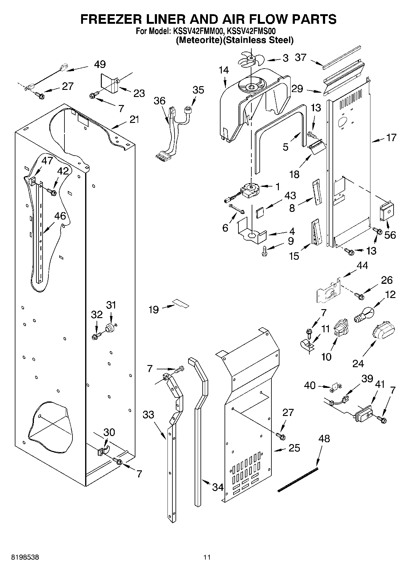 08 - FREEZER LINER AND AIR FLOW PARTS
