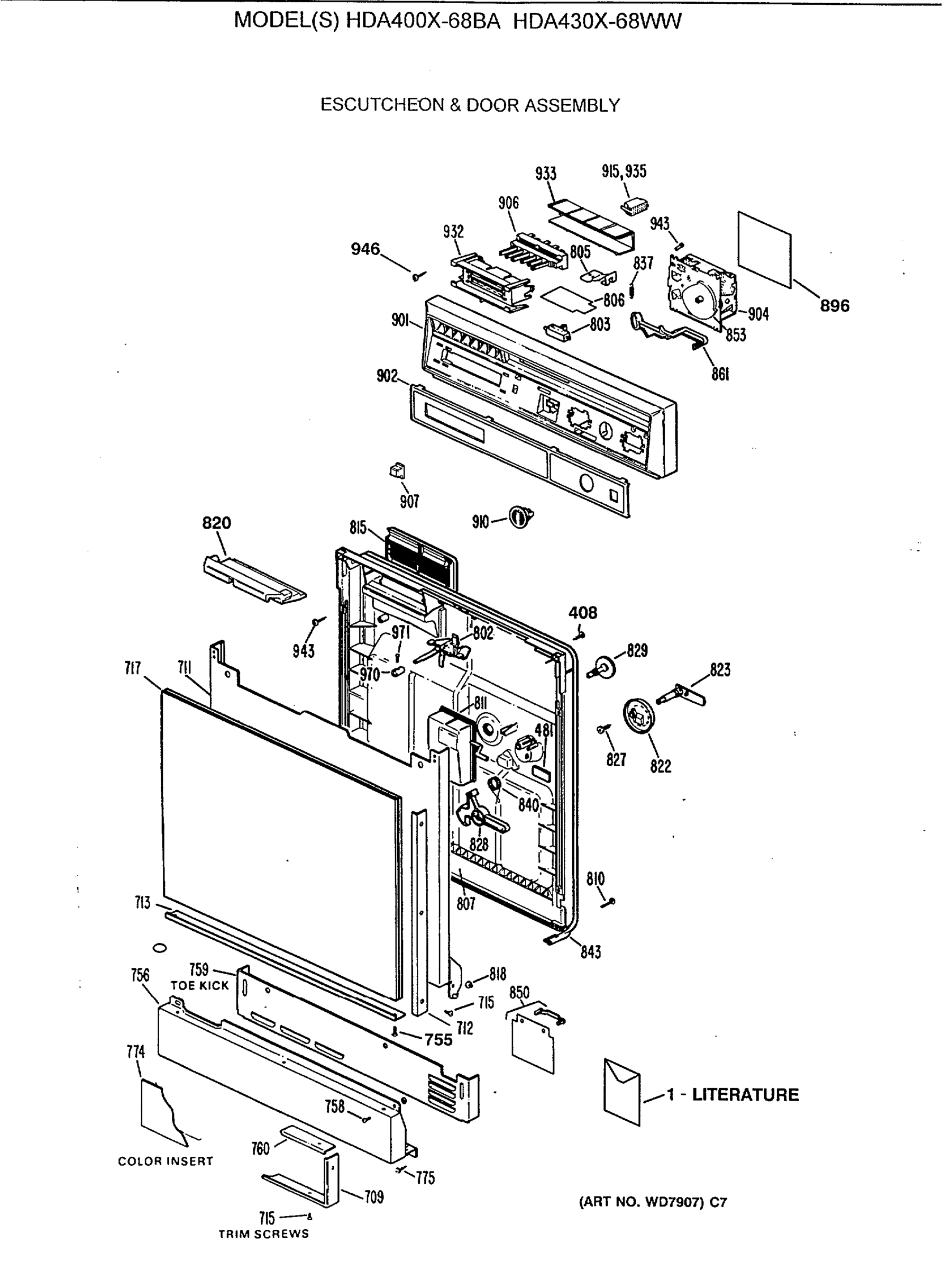 ESCUTCHEON & DOOR ASSEMBLY