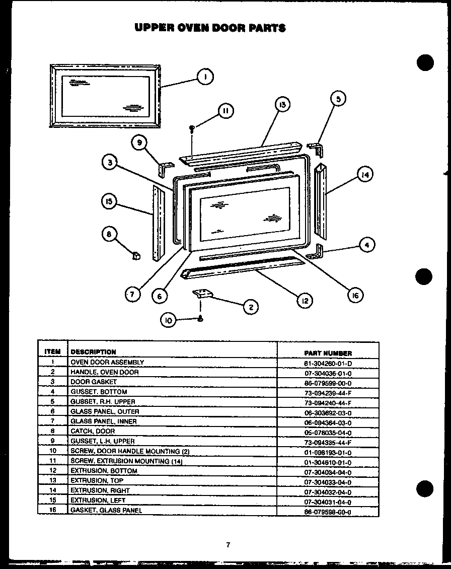 09 - UPPER OVEN DOOR PARTS
