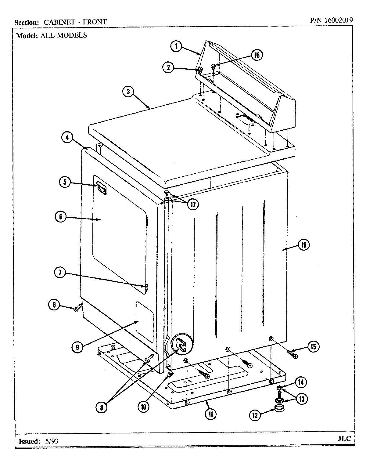01 - CABINET-FRONT (LDE7500ACM,ADM) & (LDG)