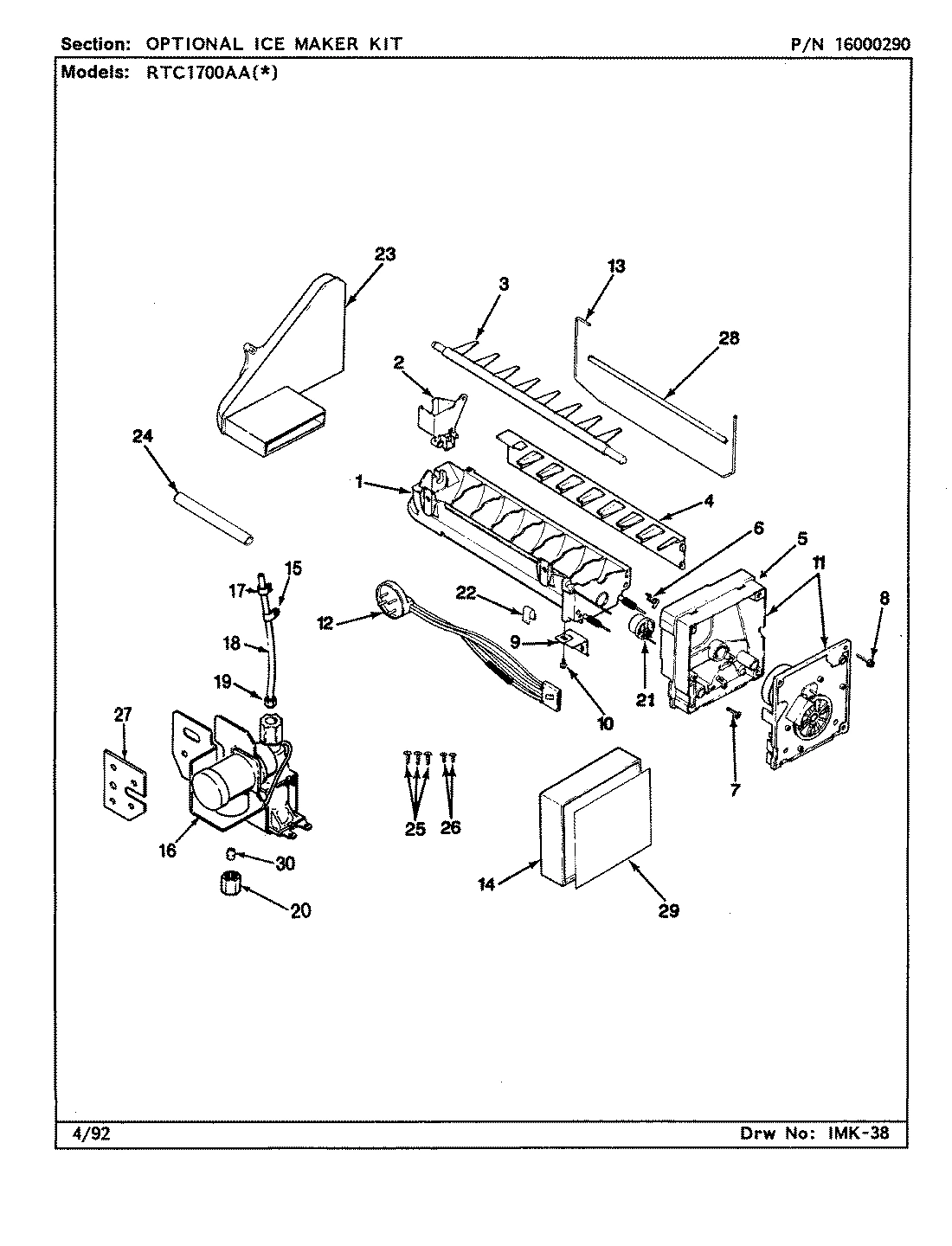 04 - OPTIONAL ICE MAKER KIT (RAE3100AAX)