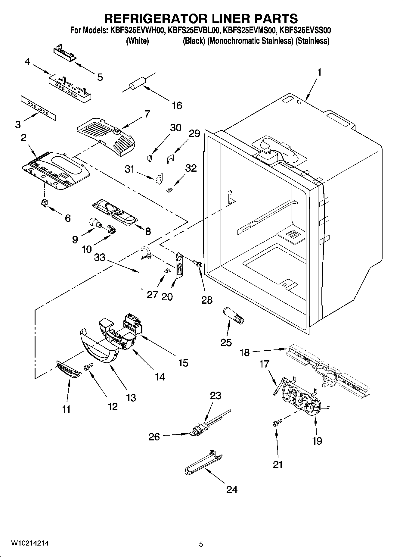 03 - REFRIGERATOR LINER PARTS