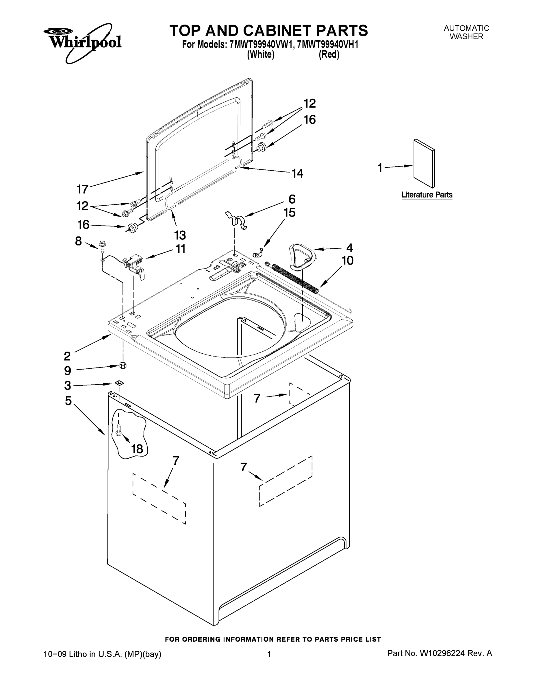 01 - TOP AND CABINET PARTS