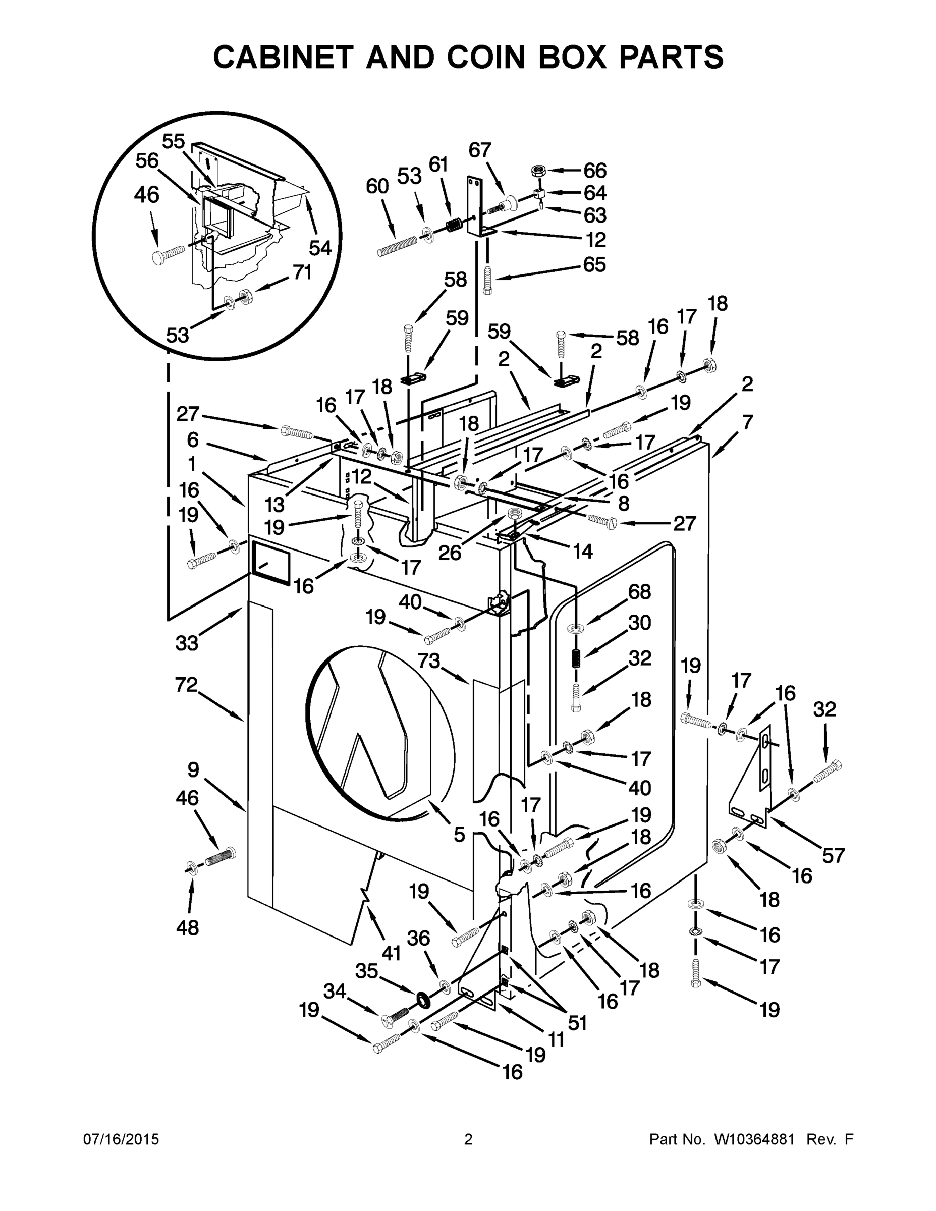 02 - CABINET AND COIN BOX PARTS