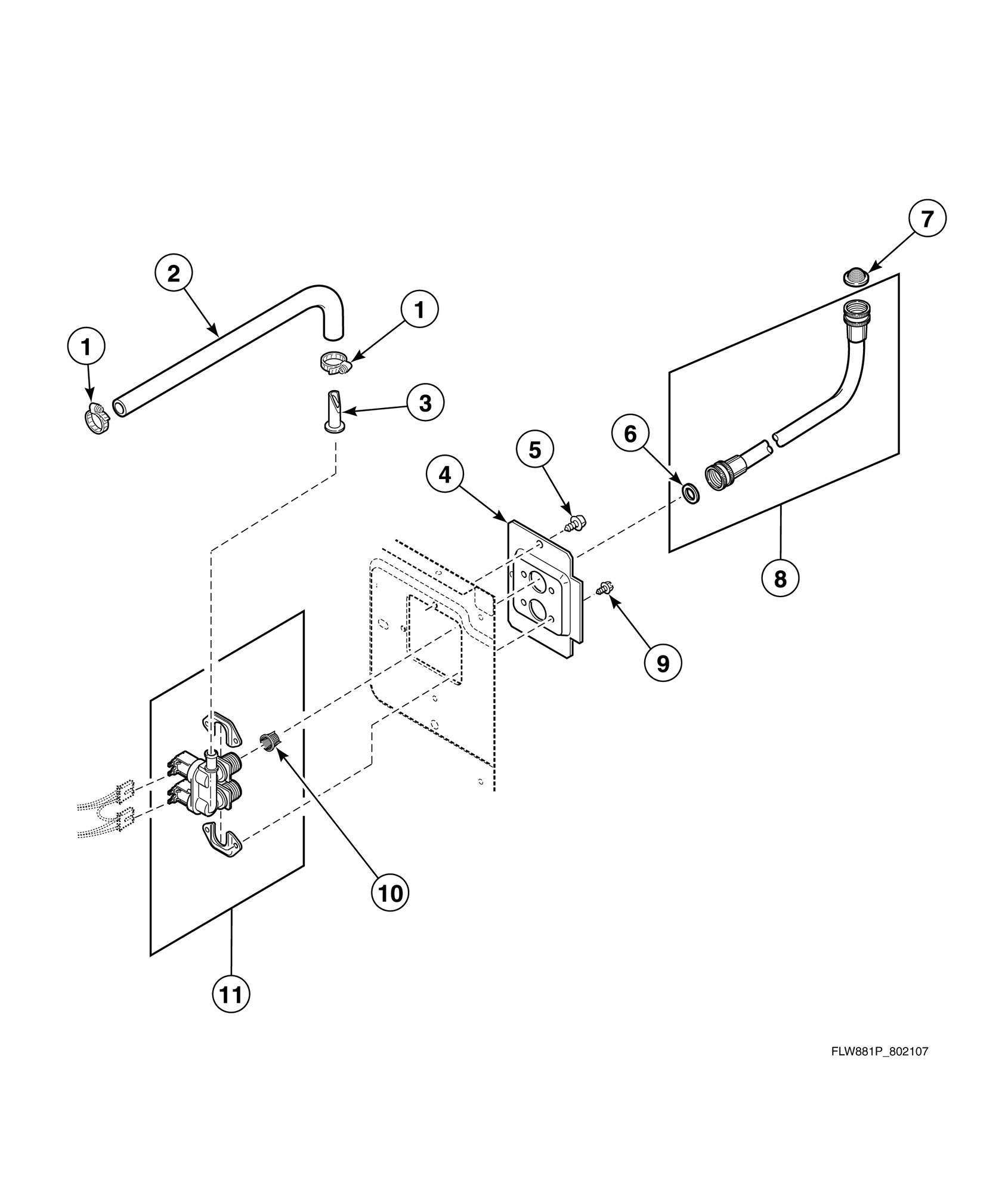 Mixing Valve, Valve-to-Dispenser Inlet Hose and Fill Hose