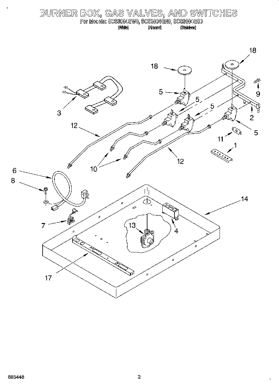 02 - BURNER BOX, GAS VALVES, AND SWITCHES