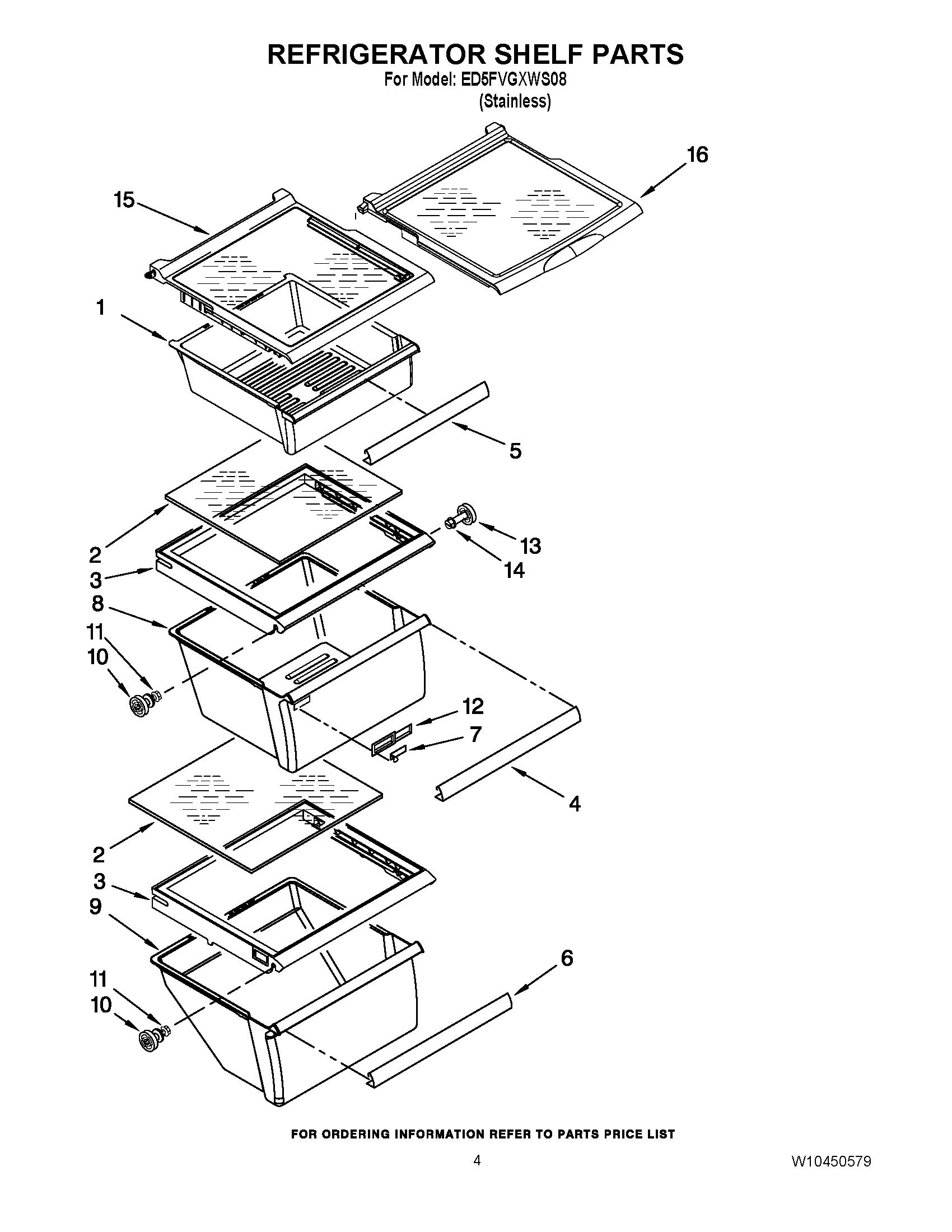 03 - REFRIGERATOR SHELF PARTS