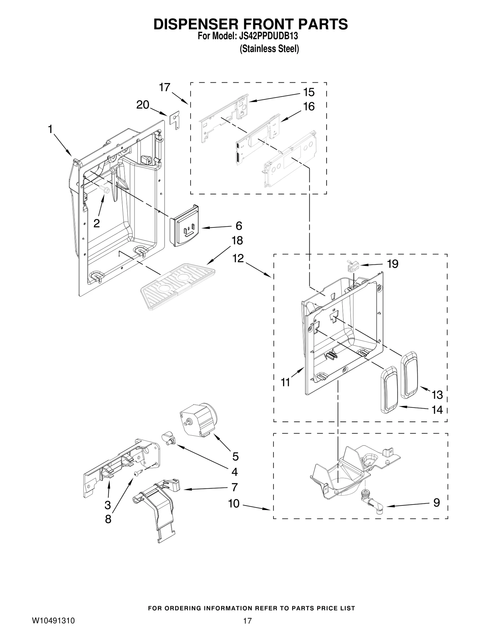 DISPENSER FRONT PARTS