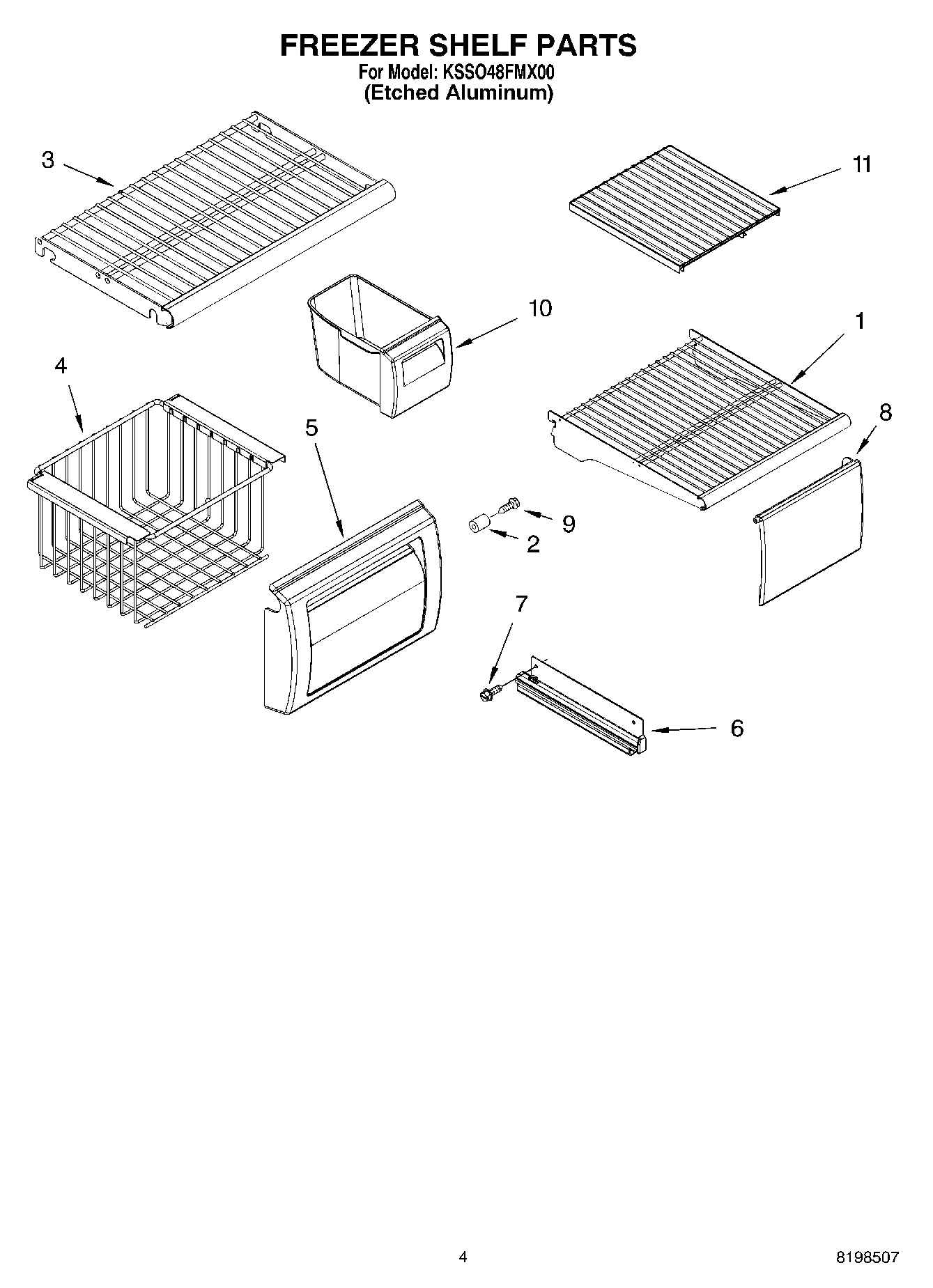 03 - FREEZER SHELF PARTS