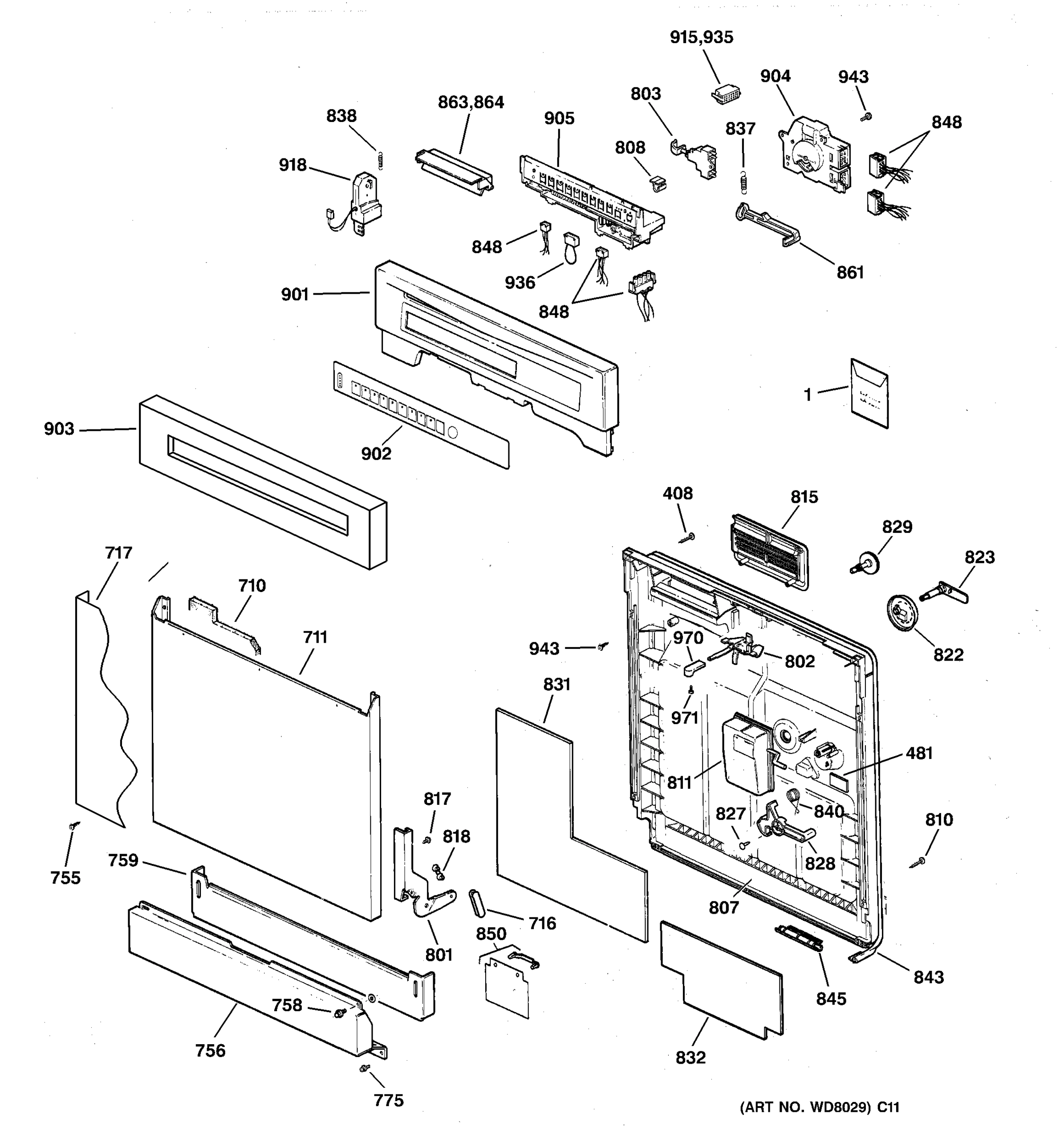 ESCUTCHEON & DOOR ASSEMBLY