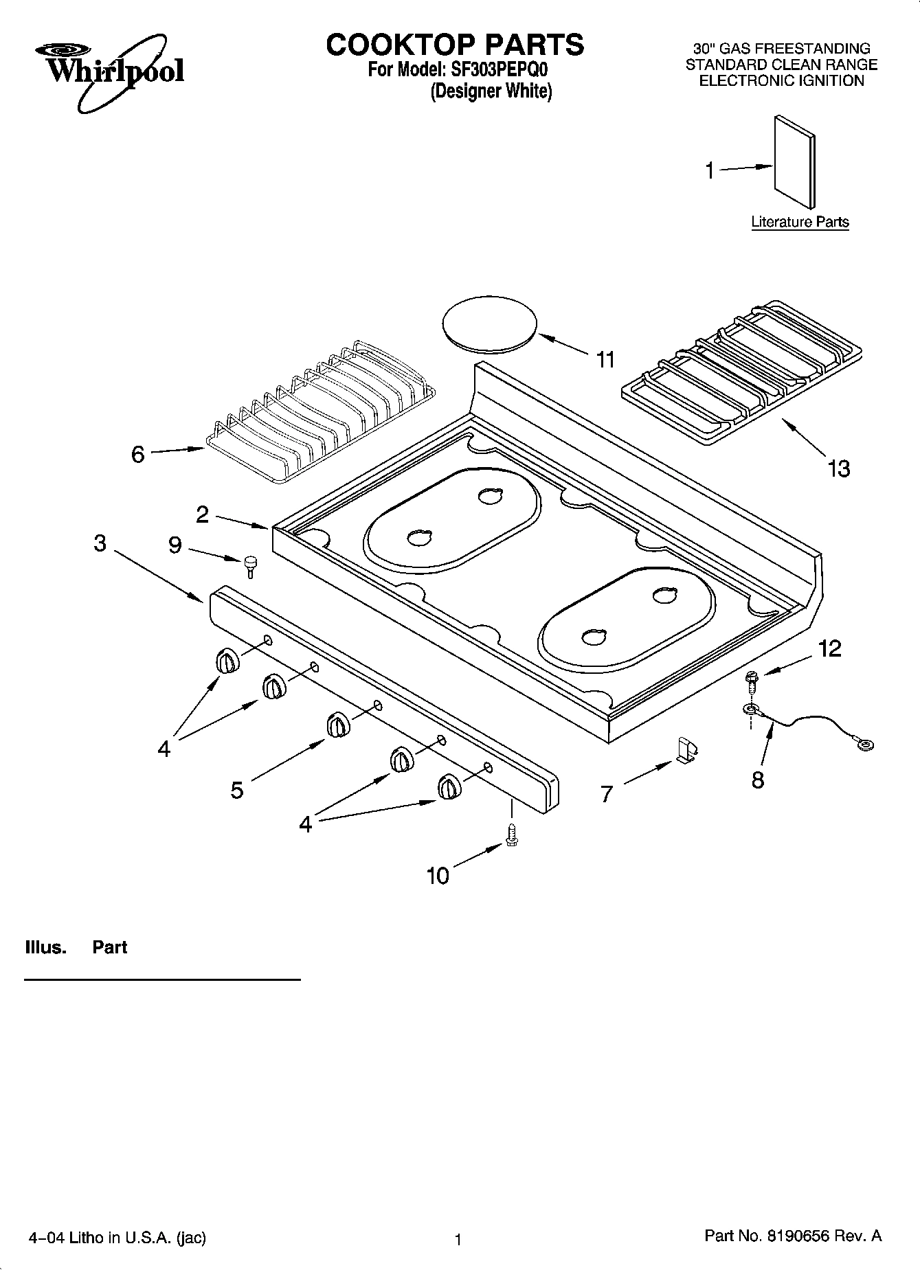 01 - COOKTOP PARTS