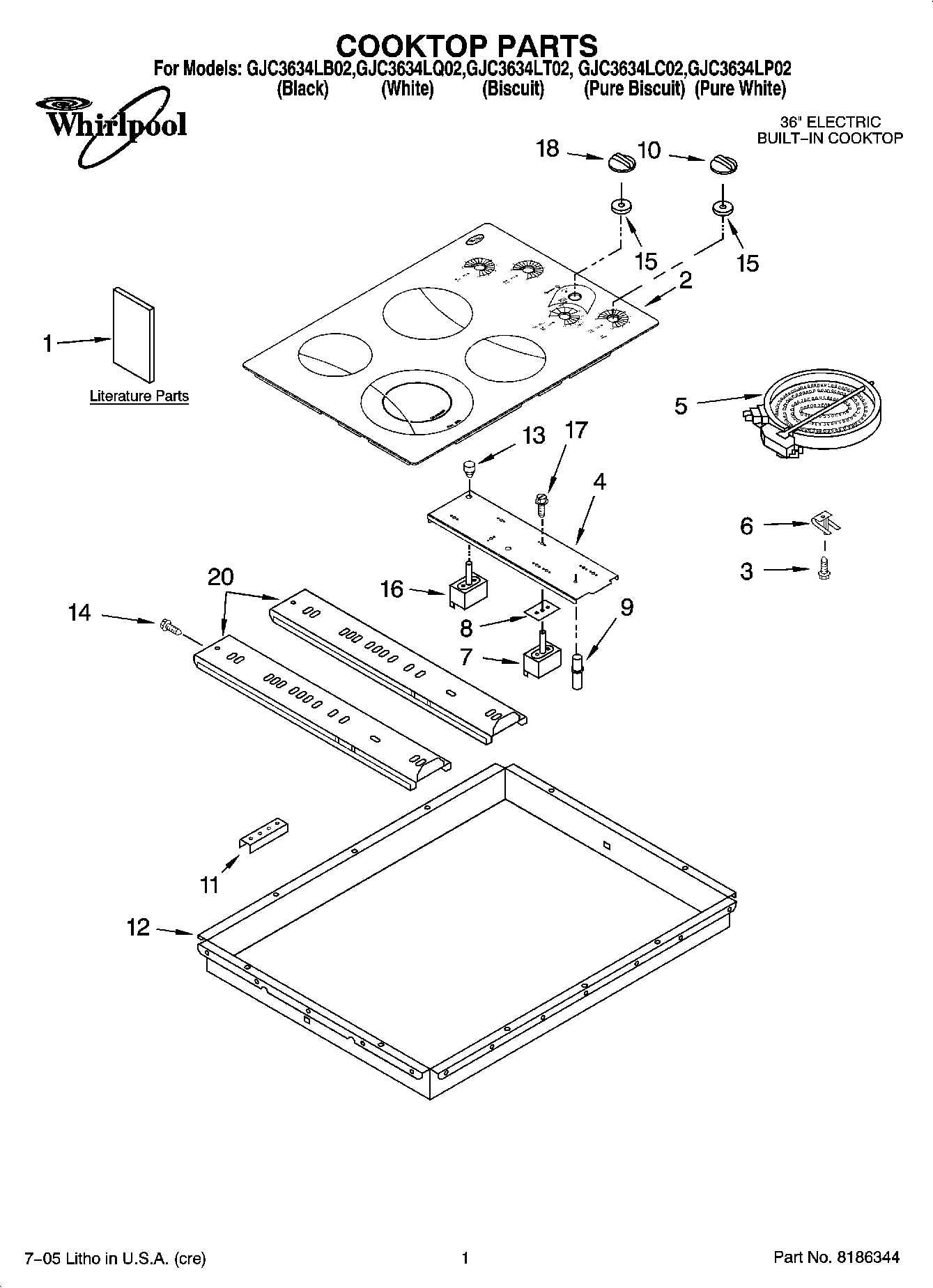 01 - COOKTOP PARTS, OPTIONAL PARTS