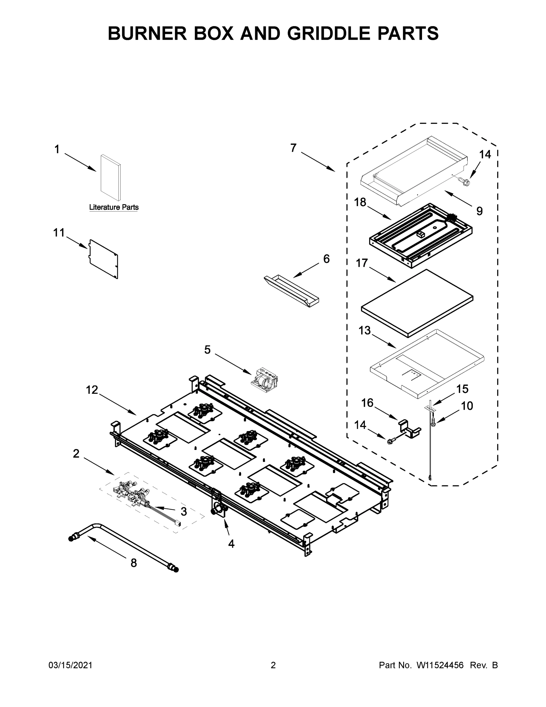 02 - BURNER BOX AND GRIDDLE PARTS