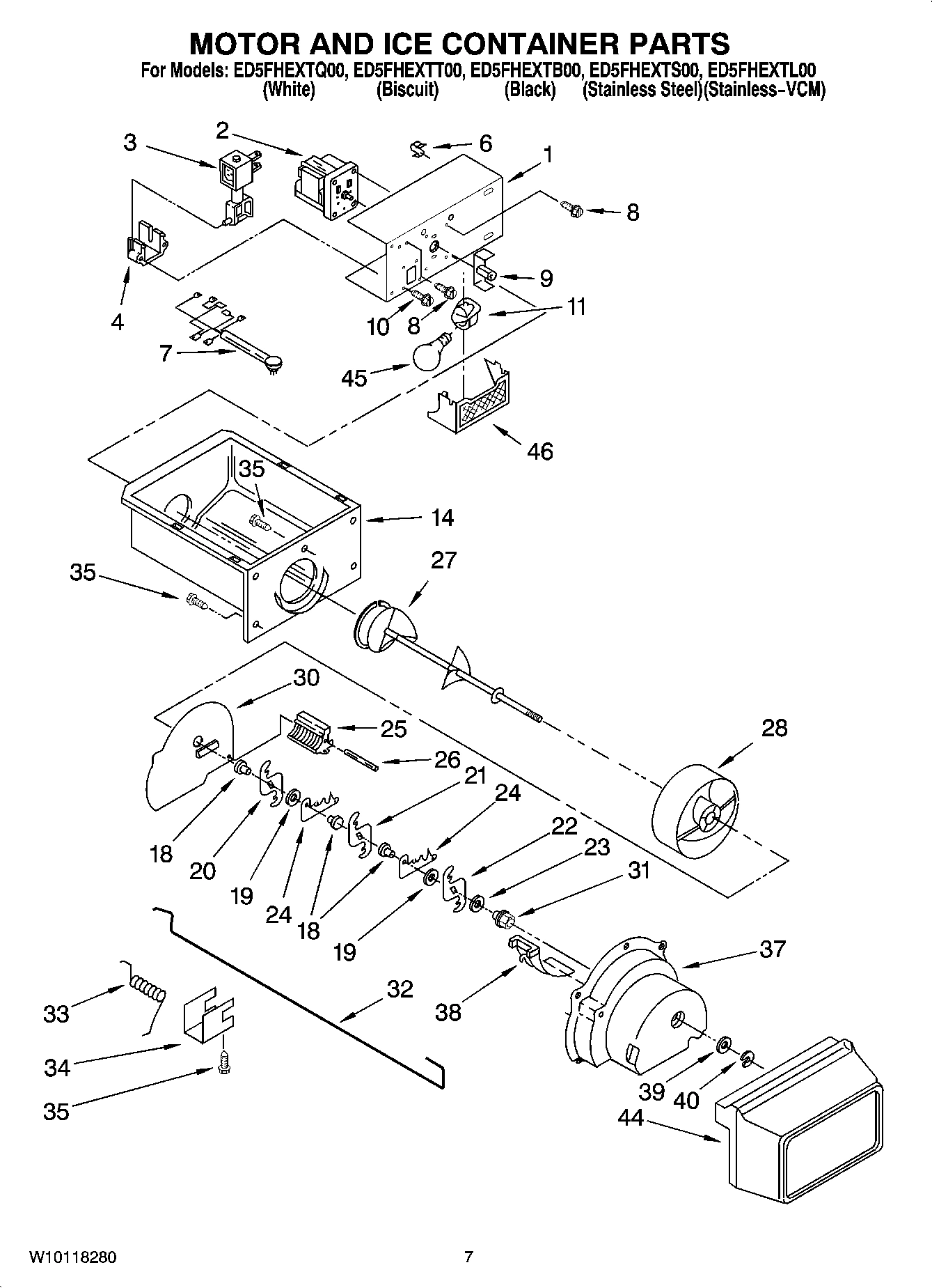 05 - MOTOR AND ICE CONTAINER PARTS