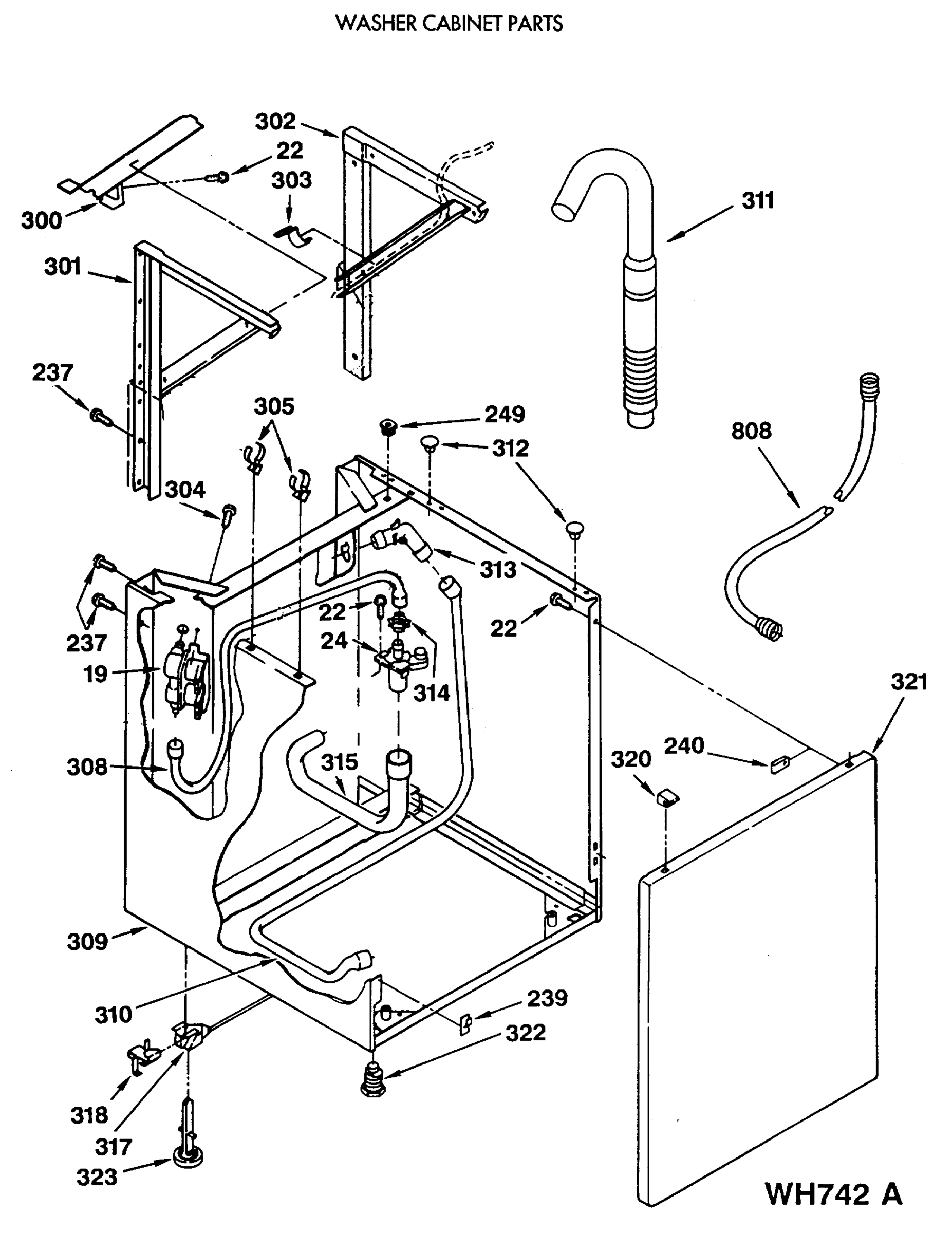 WASHER CABINET PARTS