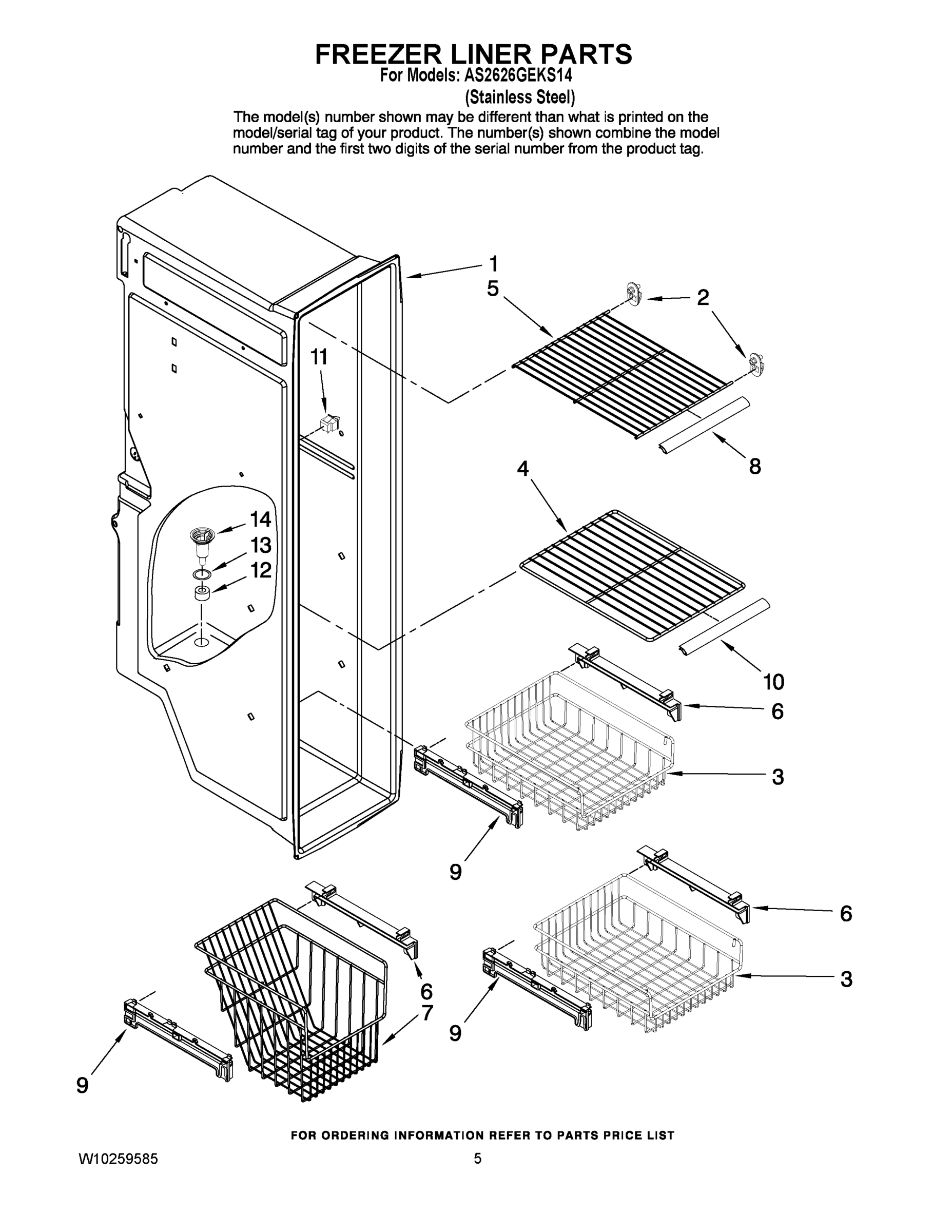 04 - FREEZER LINER PARTS