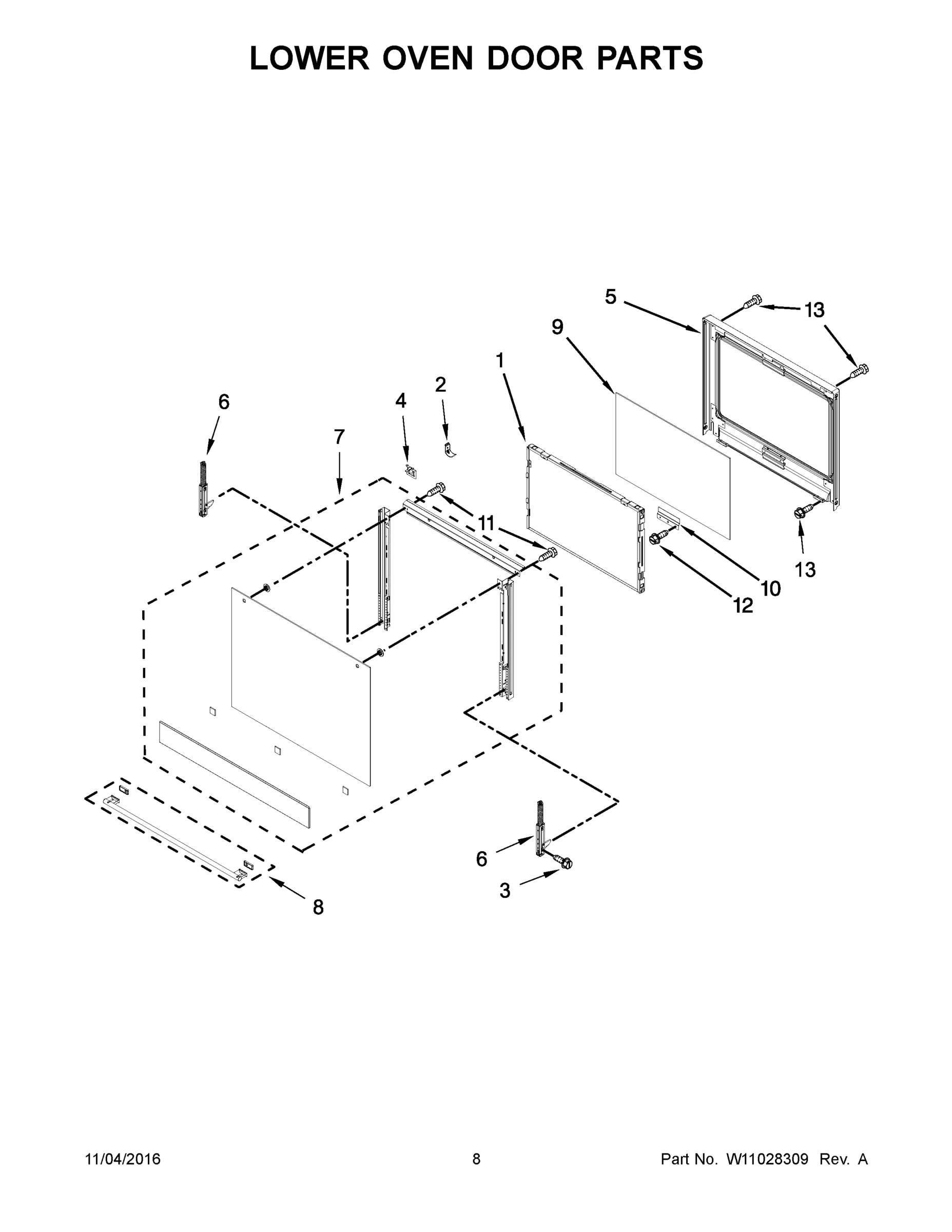 05 - LOWER OVEN DOOR PARTS
