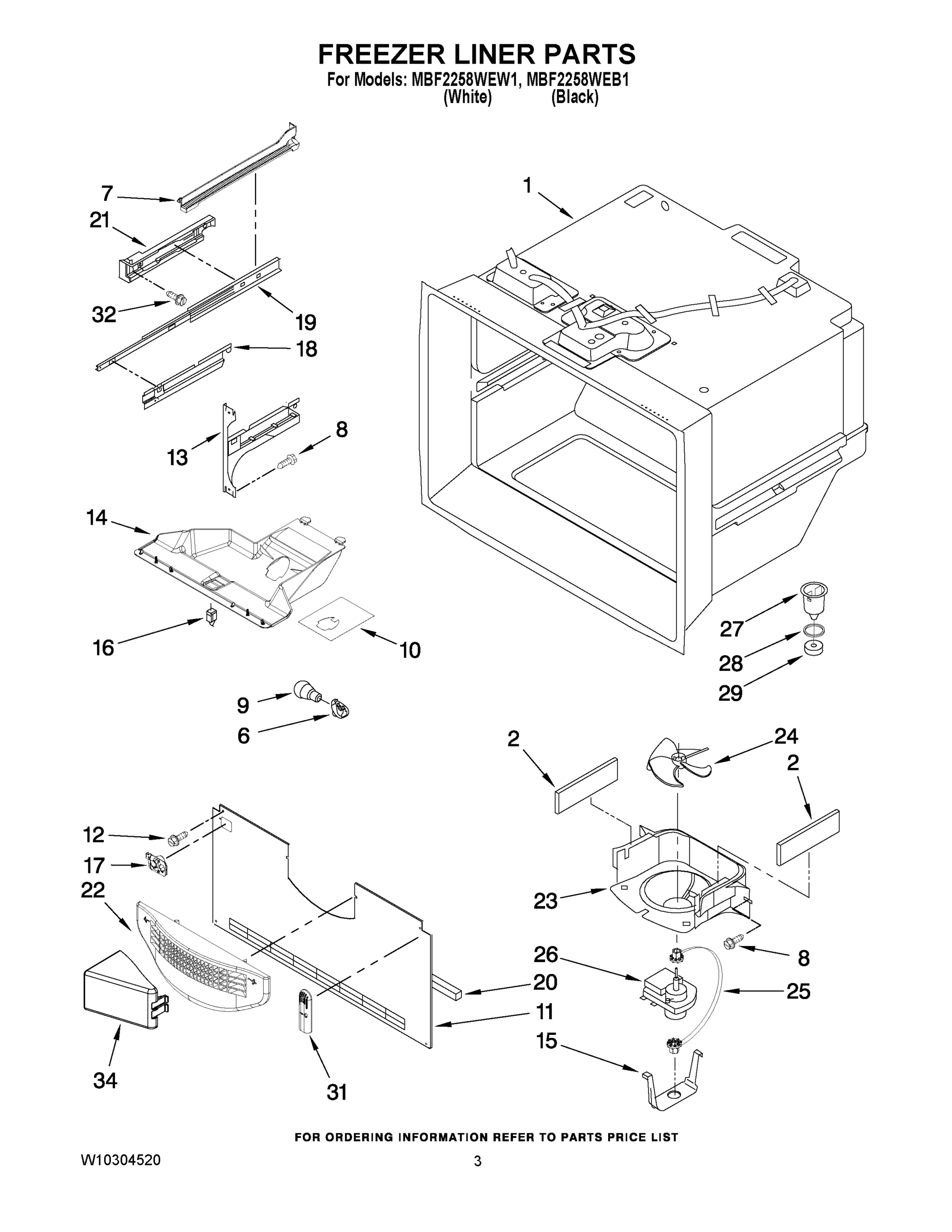 02 - FREEZER LINER PARTS