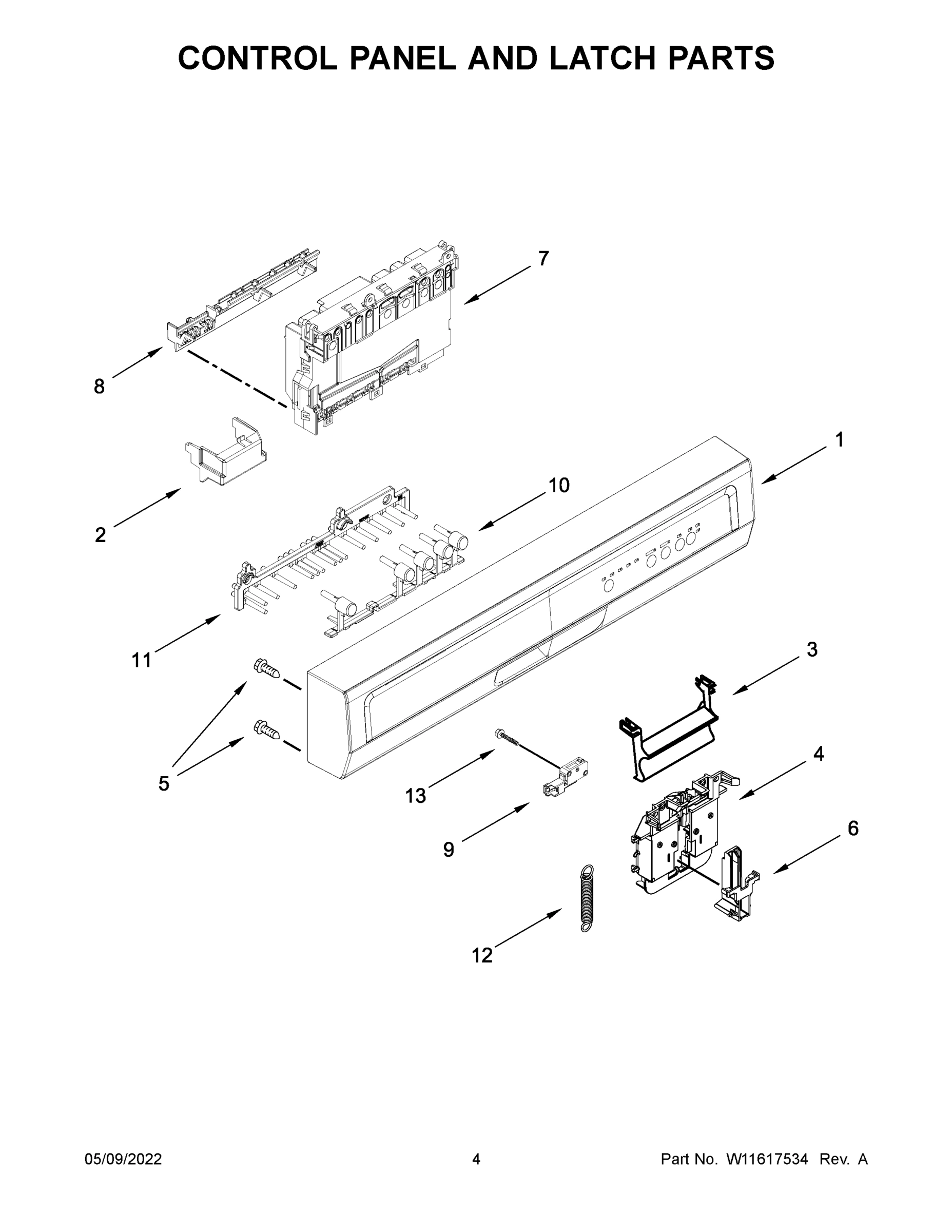 03 - CONTROL PANEL AND LATCH PARTS