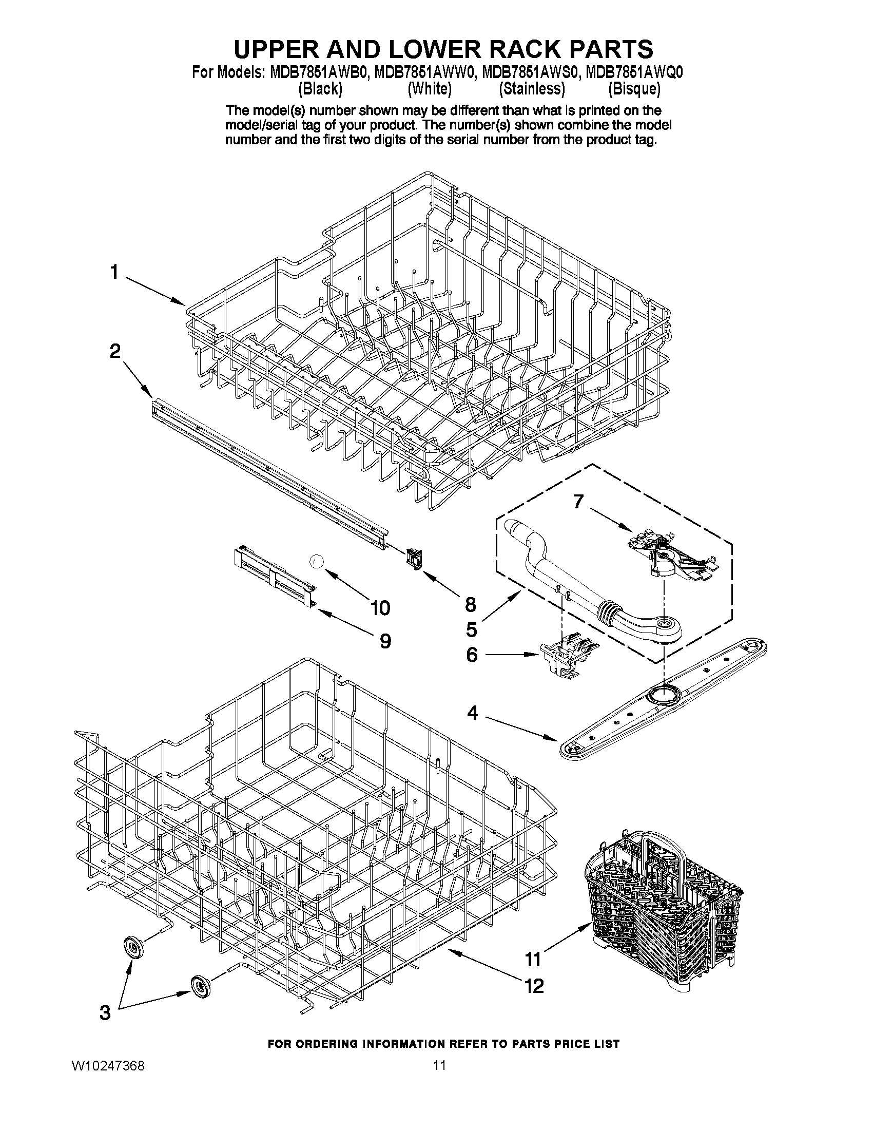 09 - UPPER AND LOWER RACK PARTS